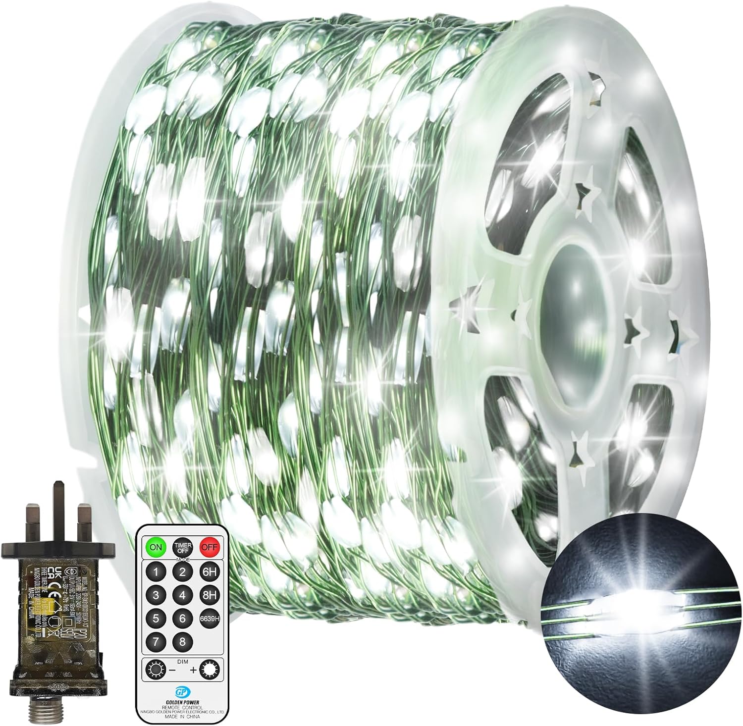 50 M 500 LED Christmas Tree Lights Outdoor Fairy Lights Plug in Green Copper Wir...