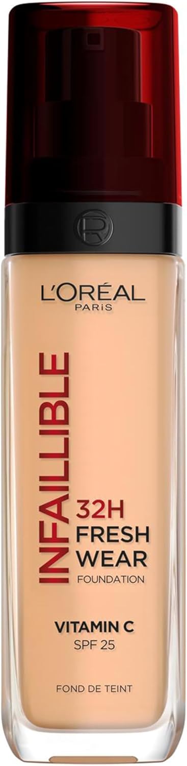 L'Oréal Paris Liquid Foundation, Full Coverage, Lasting Wear, With Vitamin C and...
