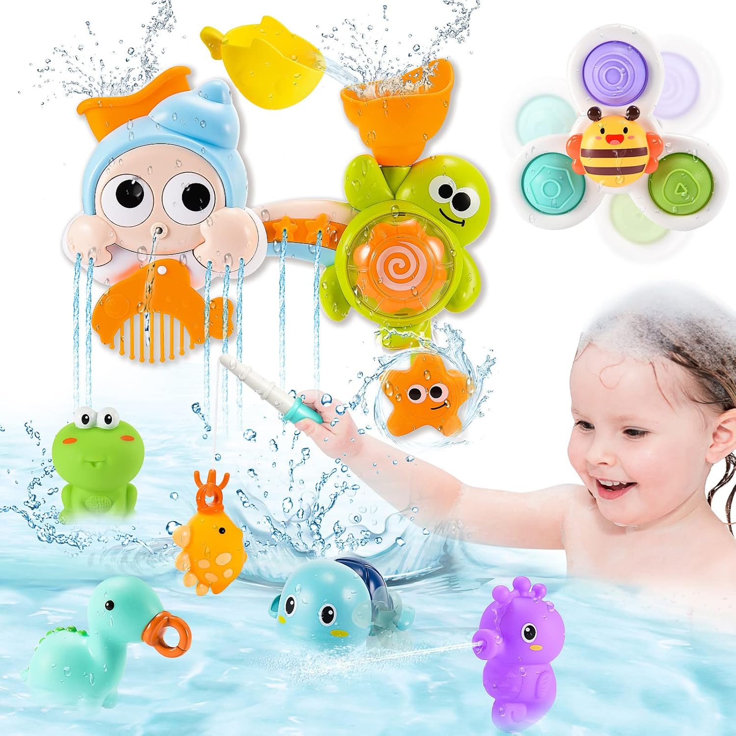 EUCOCO Bath Toys for 1 2 3 4 Year Olds, Toddler Toys for 1 2 3 4 Year Old Boy Gi...