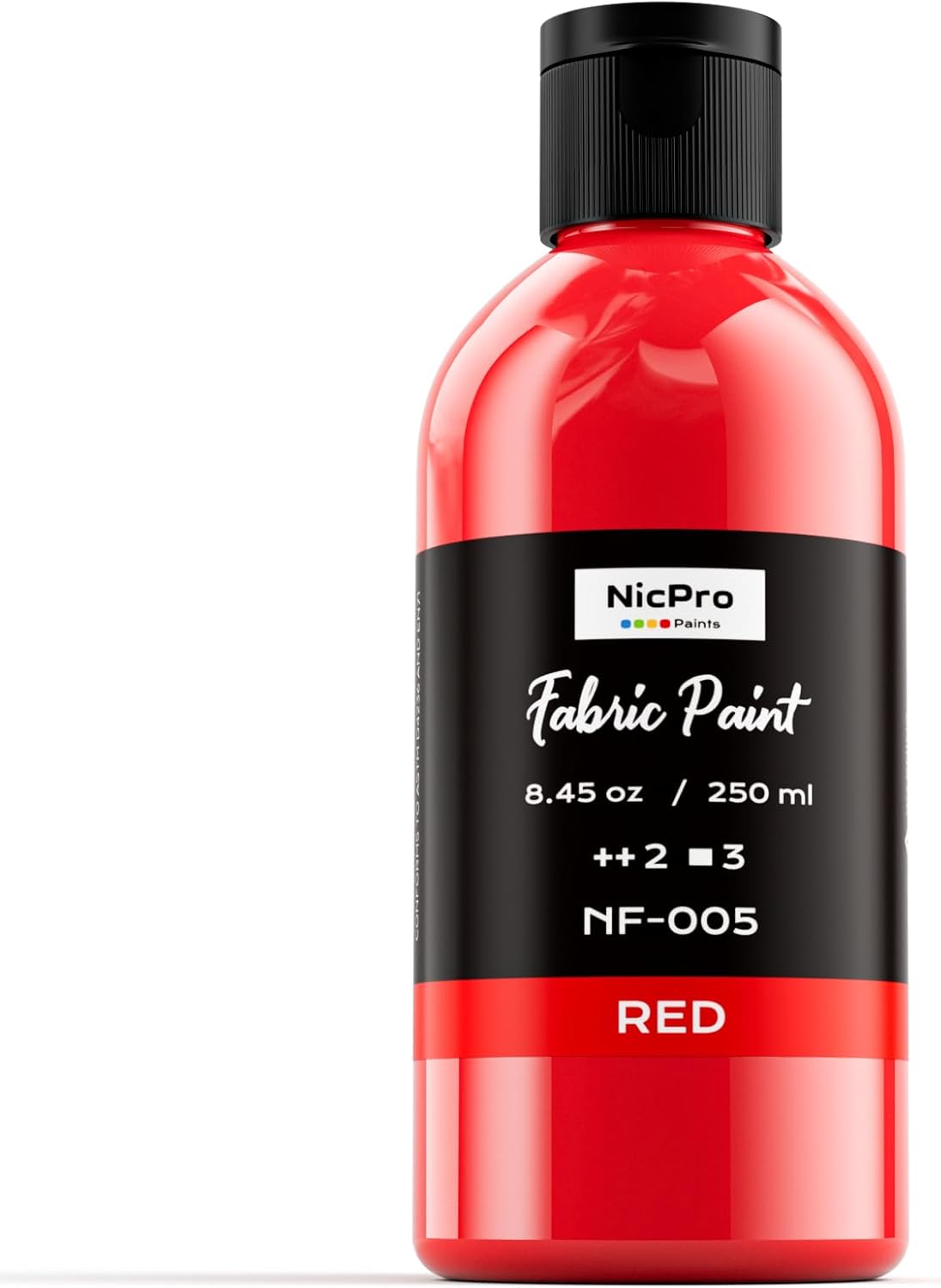 Nicpro Red Fabric Paint, 8.45 oz (250 ml) Fabric Paint for Clothes Permanent for...