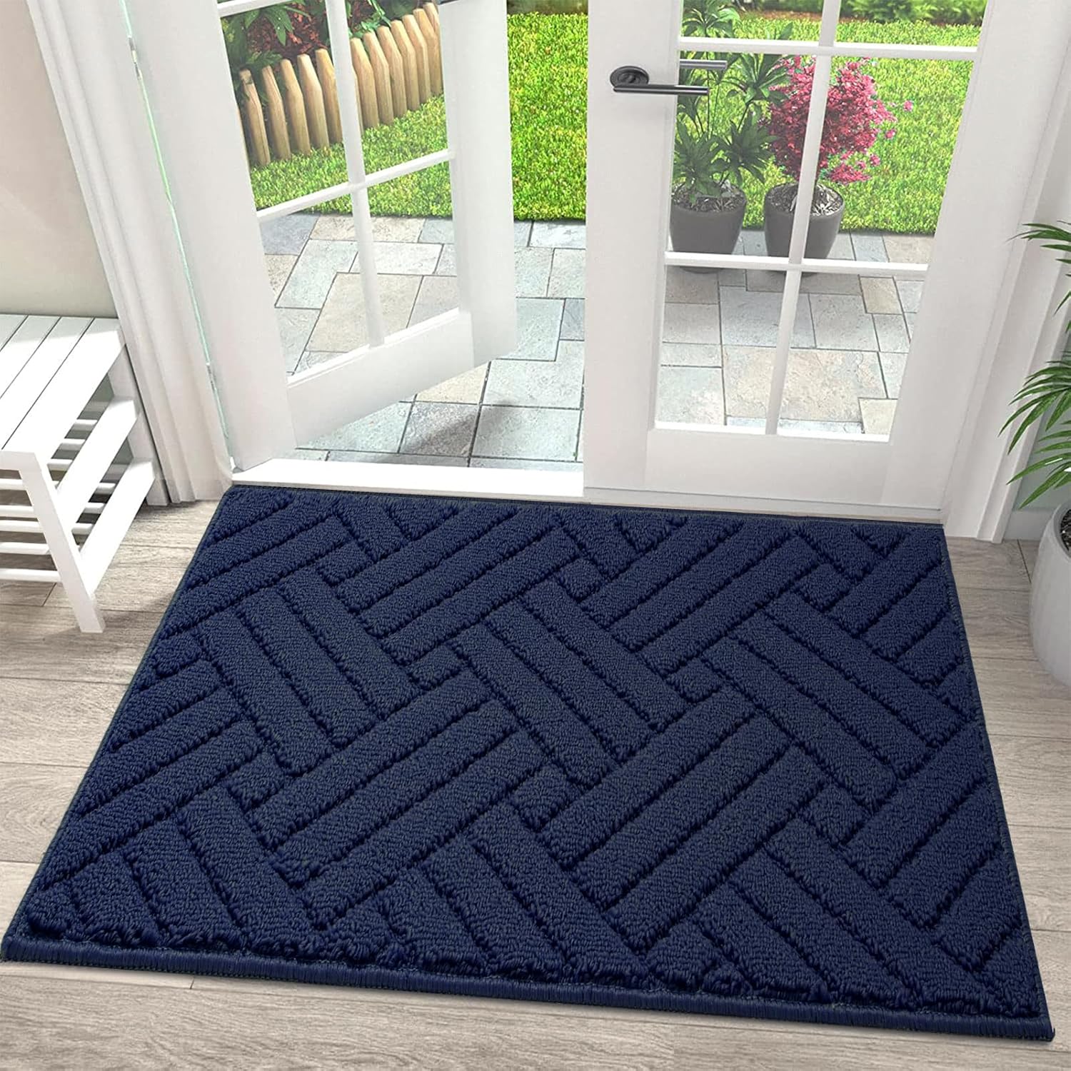 Door Mat Indoor Doormat, Entryway Rug Door Mats Non-Slip Rubber Backing,Heavy Du...