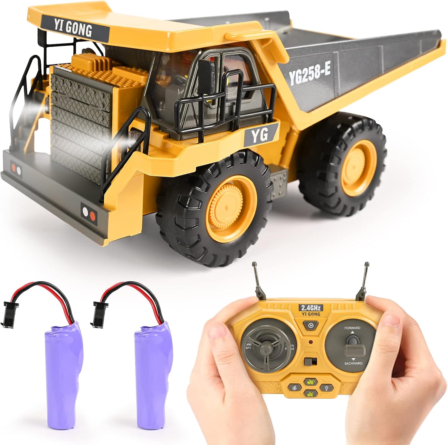 Remote Control Dump Truck Toys 9 Channel 2 Batteries RC Construction Toy Vehicle...