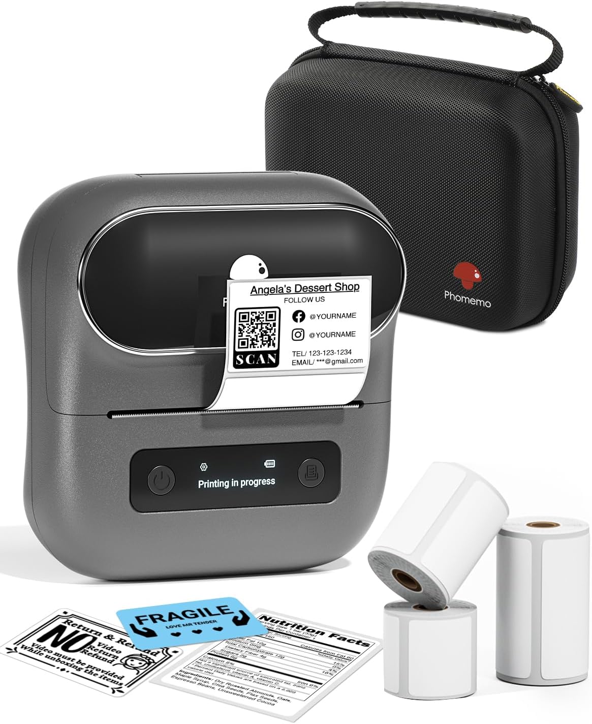 Phomemo Label Printer, Bluetooth Label Maker for Barcode, Address, Home, Mailing...