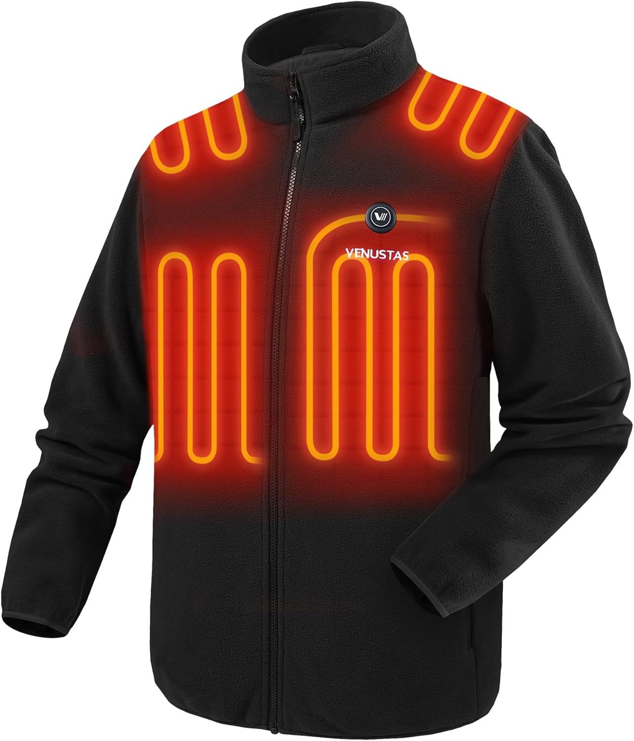 Venustas Mens Heated Jacket, Fleece with Battery Pack 7.4V, Premium Zippers XX-L...