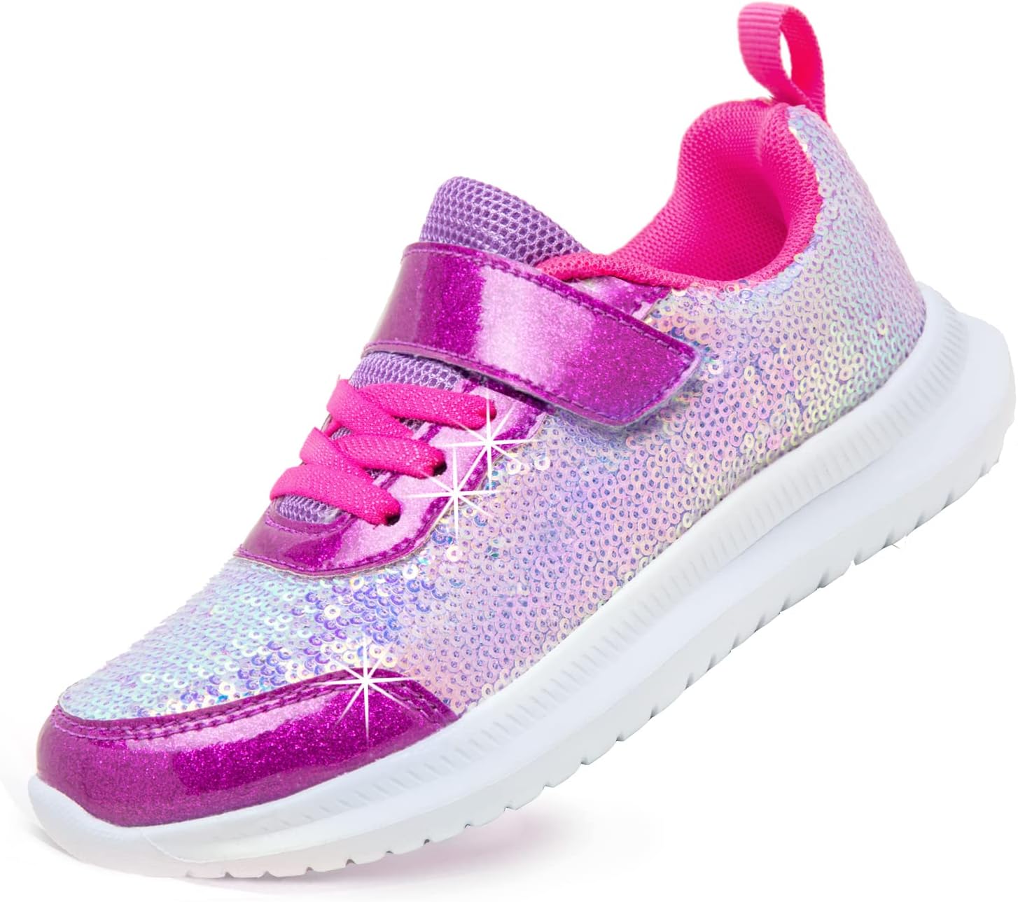Toandon Toddler Kids Sneakers Sparkle Fashion Glitter Sequins Canvas Shoes 9 Tod...