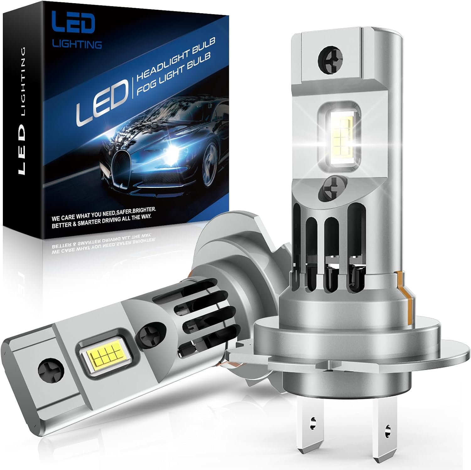 SHINYY H7 LED Headlight Bulbs 22000LM, 2023 New 12V 6500K White Canbus Error Fre...