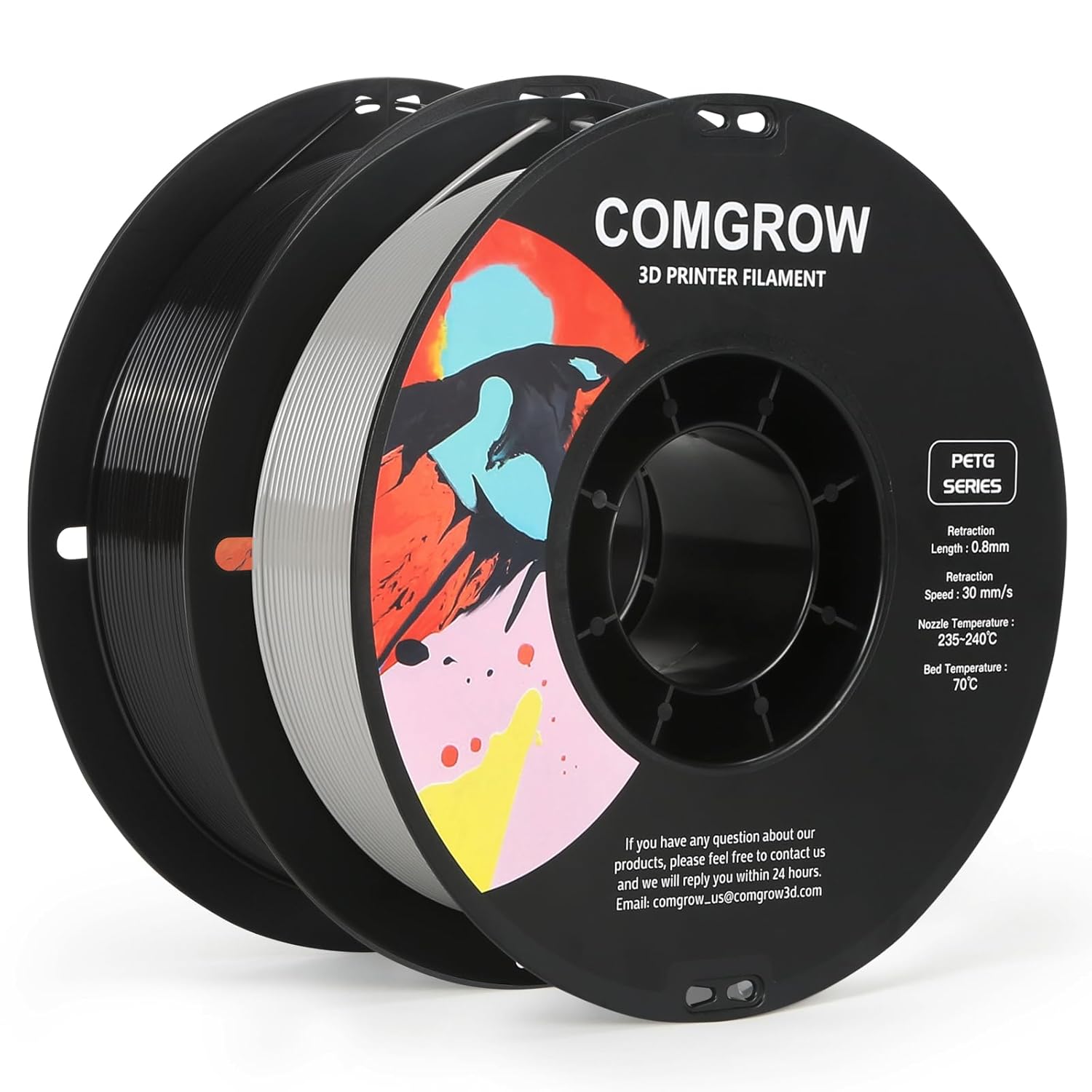 Comgrow PETG 3D Printer Filament 1.75mm, High Precision and Tough 3D Printer Fil...