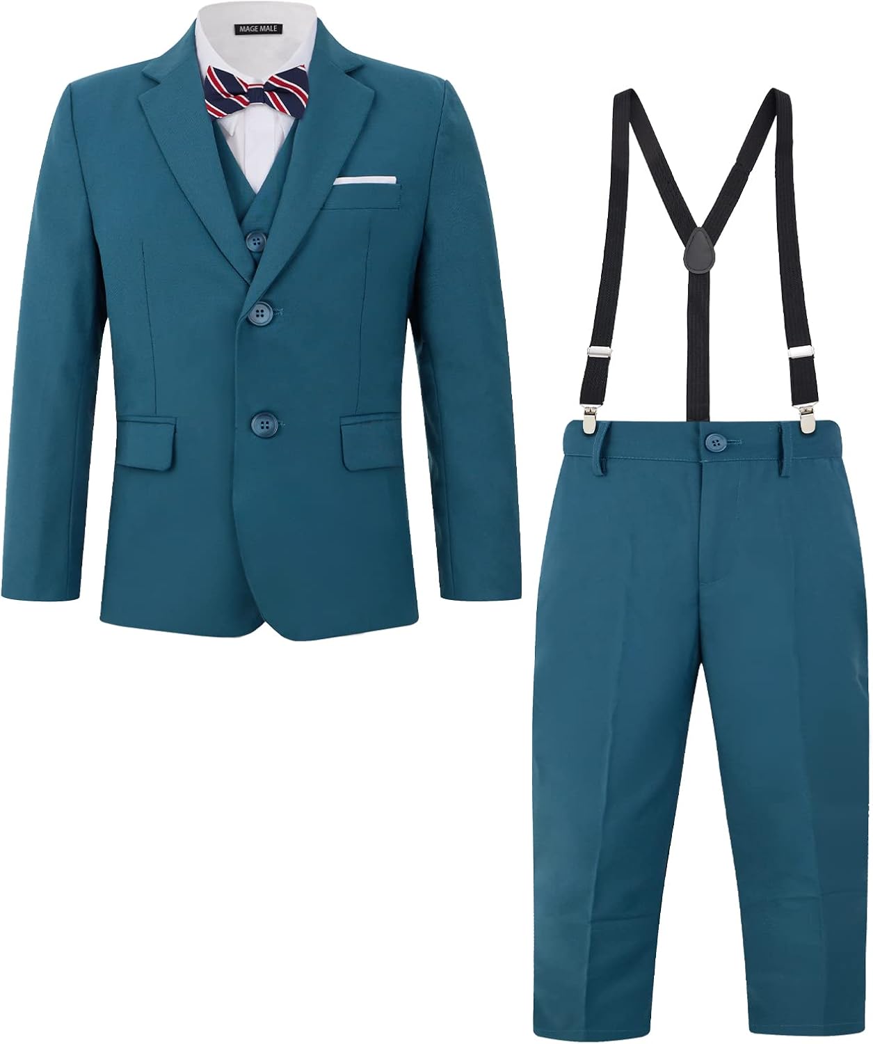MAGE MALE Boys Multiple Colour Formal Dress Suits 3 Piece Slim Fit Dresswear Sui...