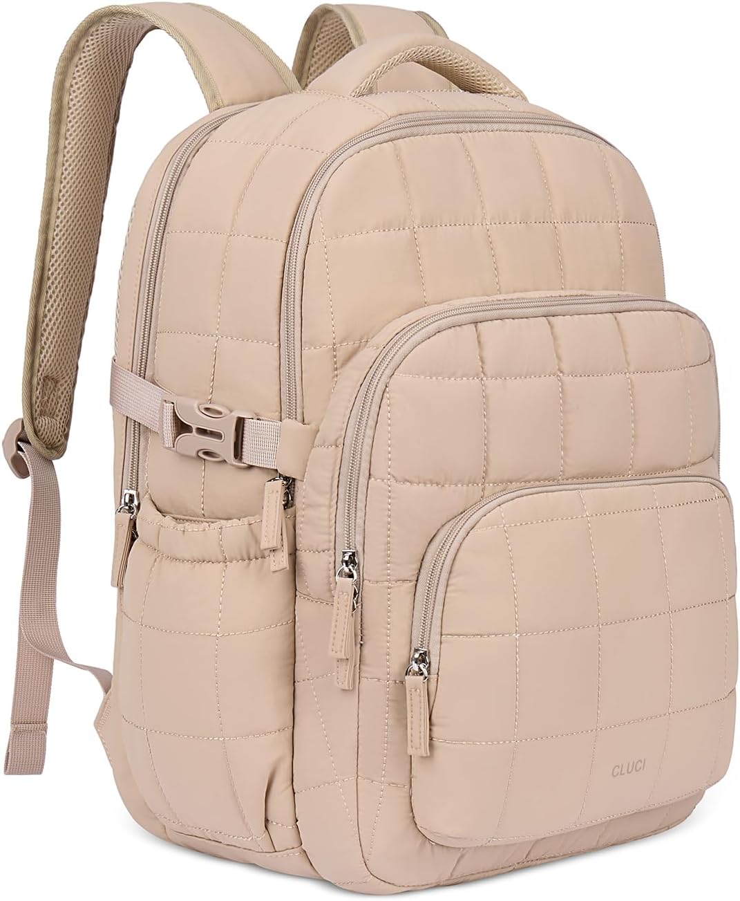 CLUCI 17.3 Inch Laptop Backpack for Women, Anti Theft Travel Backpack, Puffer Qu...