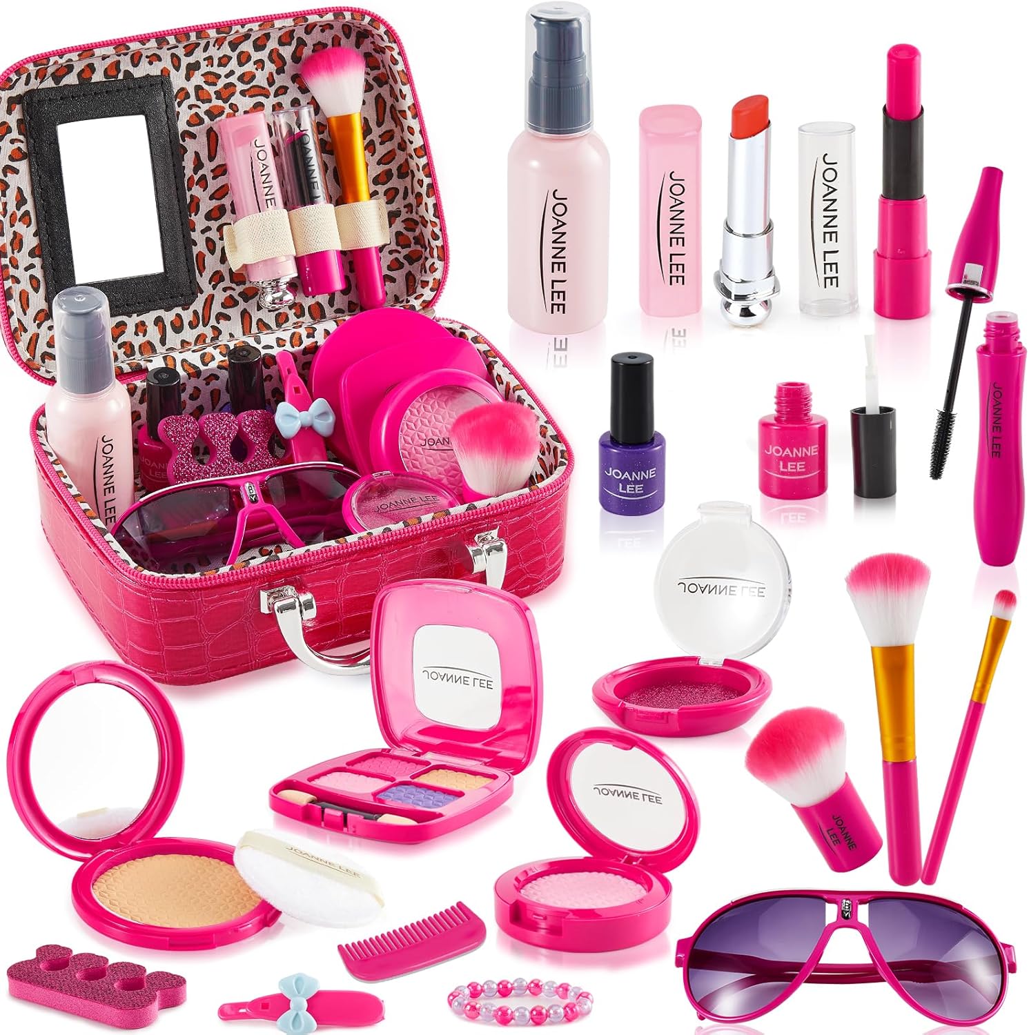 LINFUN KIDS Children Pretend Makeup Sets for Girls, Fake Beauty Role Play Kit wi...