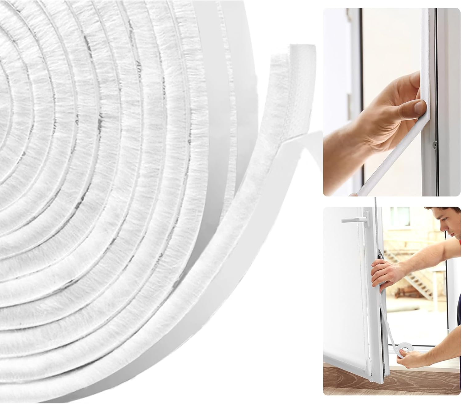 AFAXINRIE Window Draft excluder, Draft Excluder Tape, 10m(L) x 9 mm(W) x 9mm(T)...