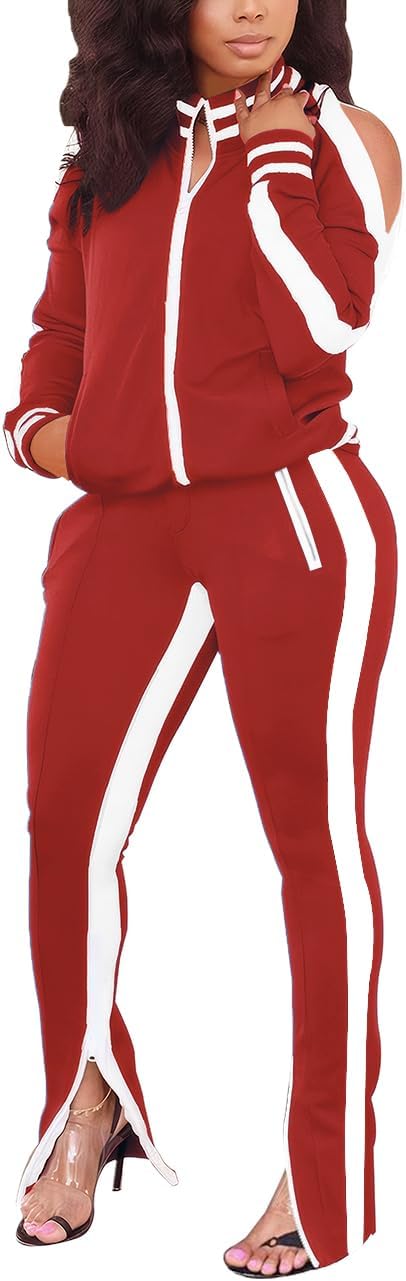 TOPONSKY Women Casual 2 Piece Outfit Long Pant Set Sweatsuits Tracksuits Small C...