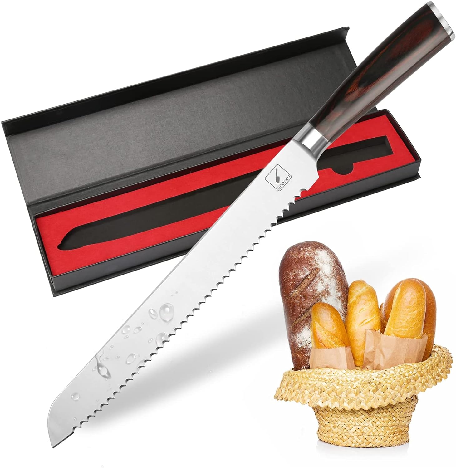 imarku Bread Knife, German High Carbon Stainless Steel Professional Grade Bread...