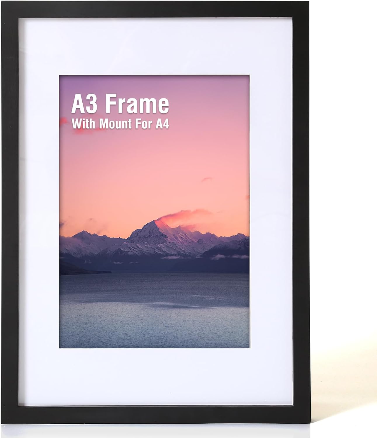 Zemiu A3 Photo Frame, A3 Wooden Picture Frames with Mount for A4 Print for Wall,...