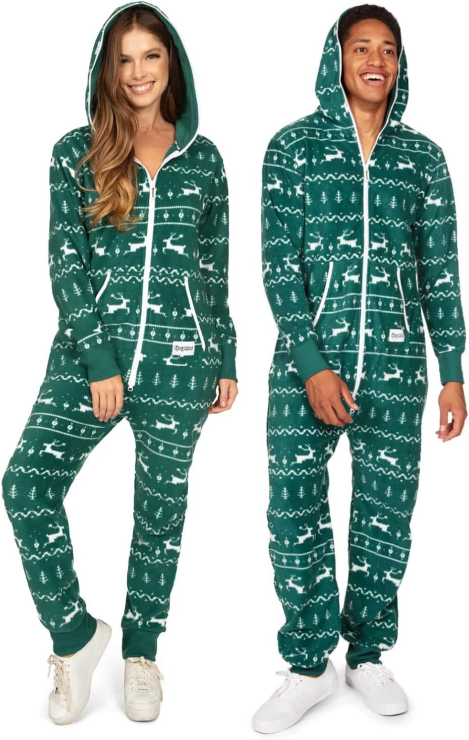 Tipsy Elves Unisex Adult Christmas Onesies Matching Holiday Jumpsuits with Conve...