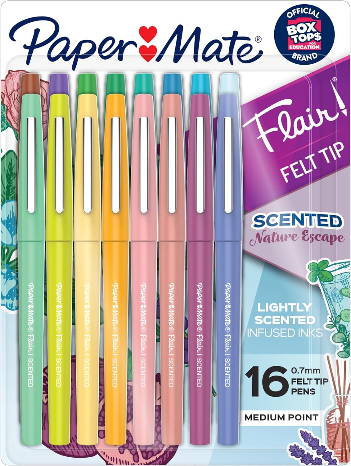 Paper Mate Flair Nature Escape Scented Felt Tip Pens, Medium Point (0.7mm), Asso...