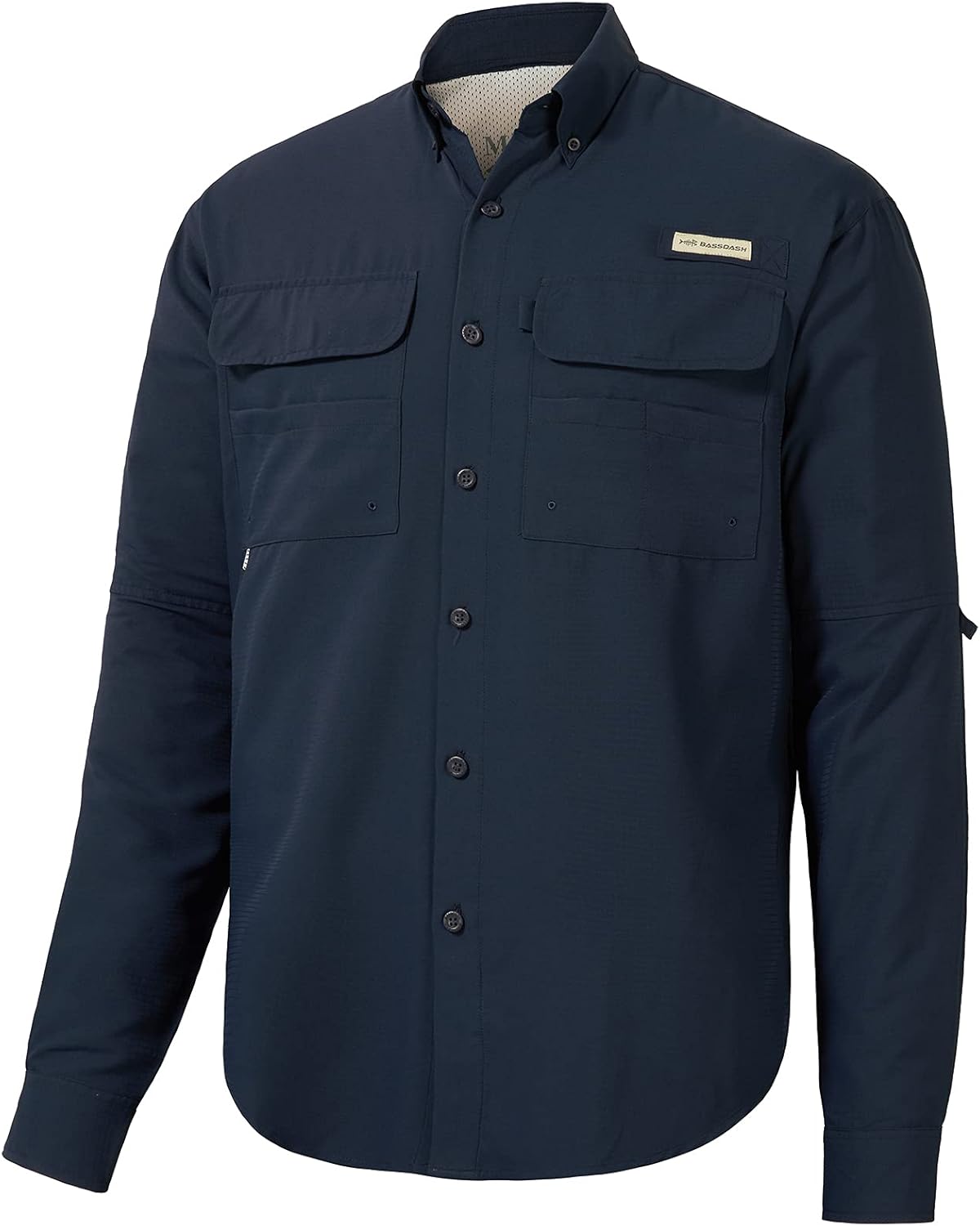 BASSDASH Men's Performance Fishing Hiking Shirt UPF 50 Button Down Long Sleeve Q...