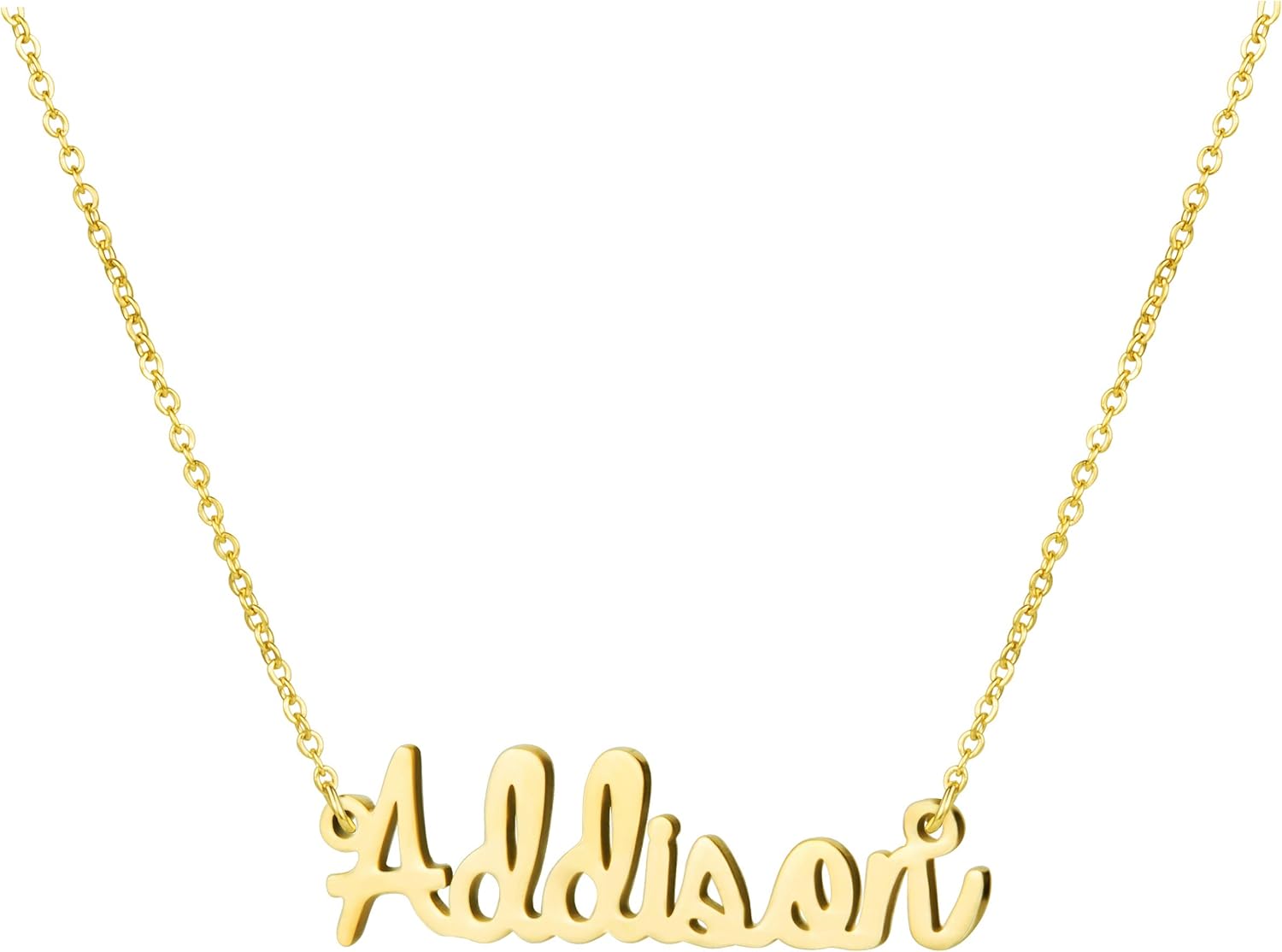 Awegift Personalized Name Necklace 18K Gold Plated New Mom Bridesmaid Gift Jewel...