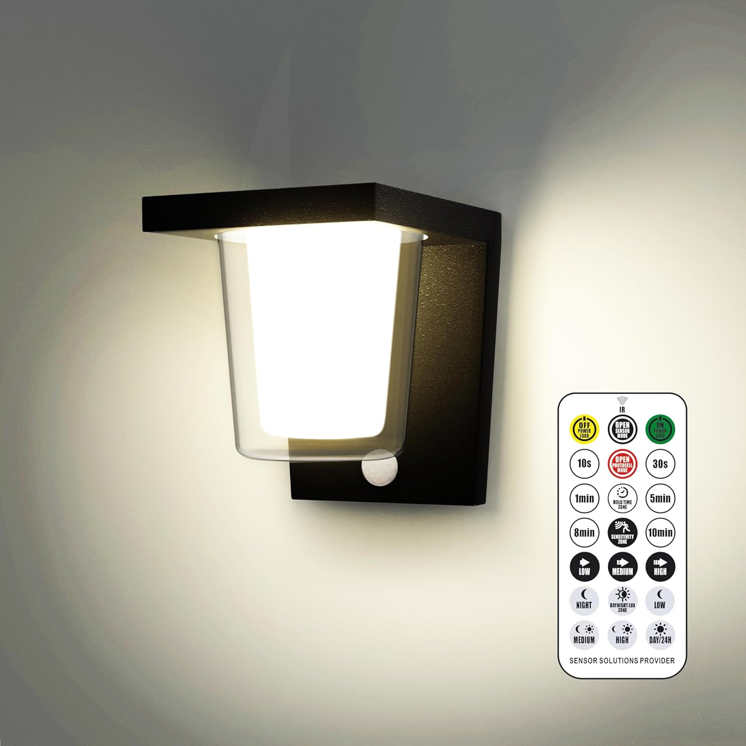 FLORNIA Outdoor LED Wall Light with Motion Senor, Dusk to Dawn Outdoor Lighting,...