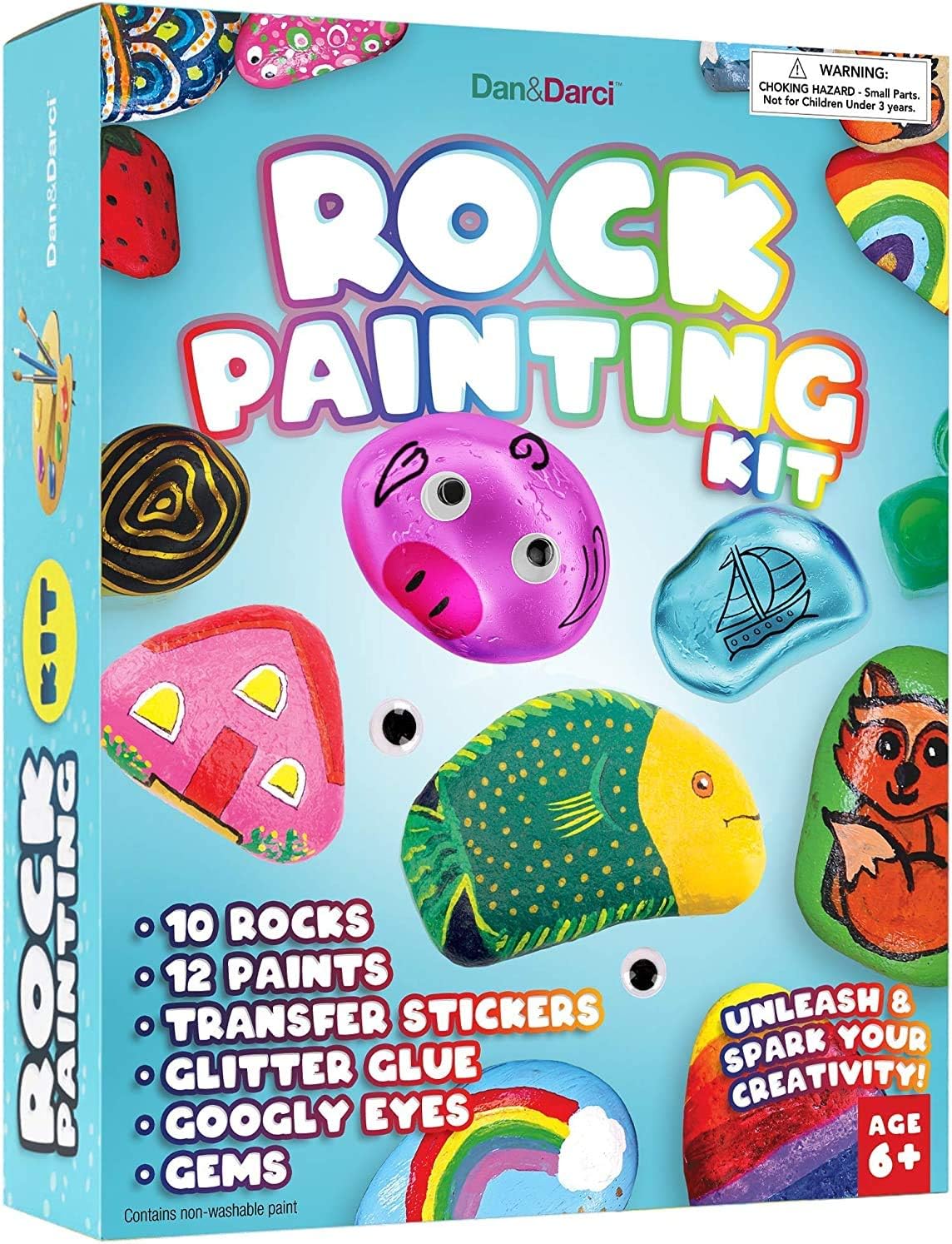 Dan&Darci Rock Painting Kit for Kids - Arts & Craf...