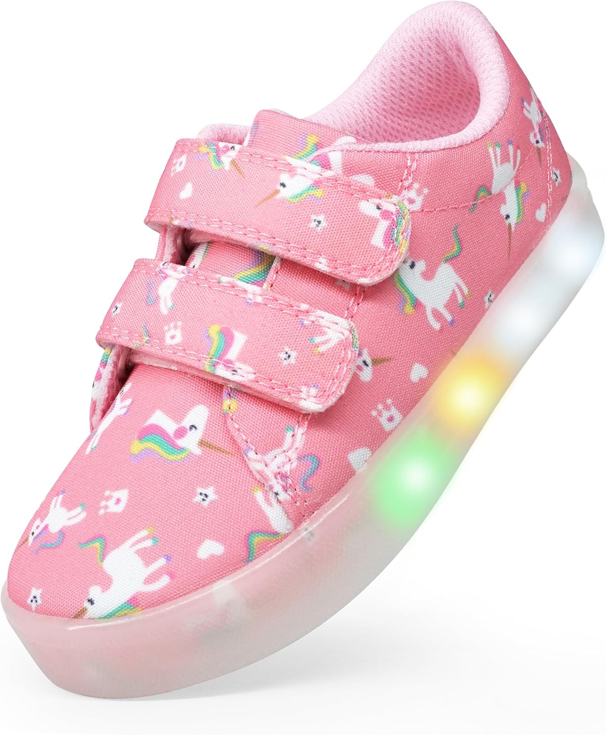 YESKIS Boys Girls Light Up Shoes Vivaki LED Canvas Cartoon Casual Sneakers for T...
