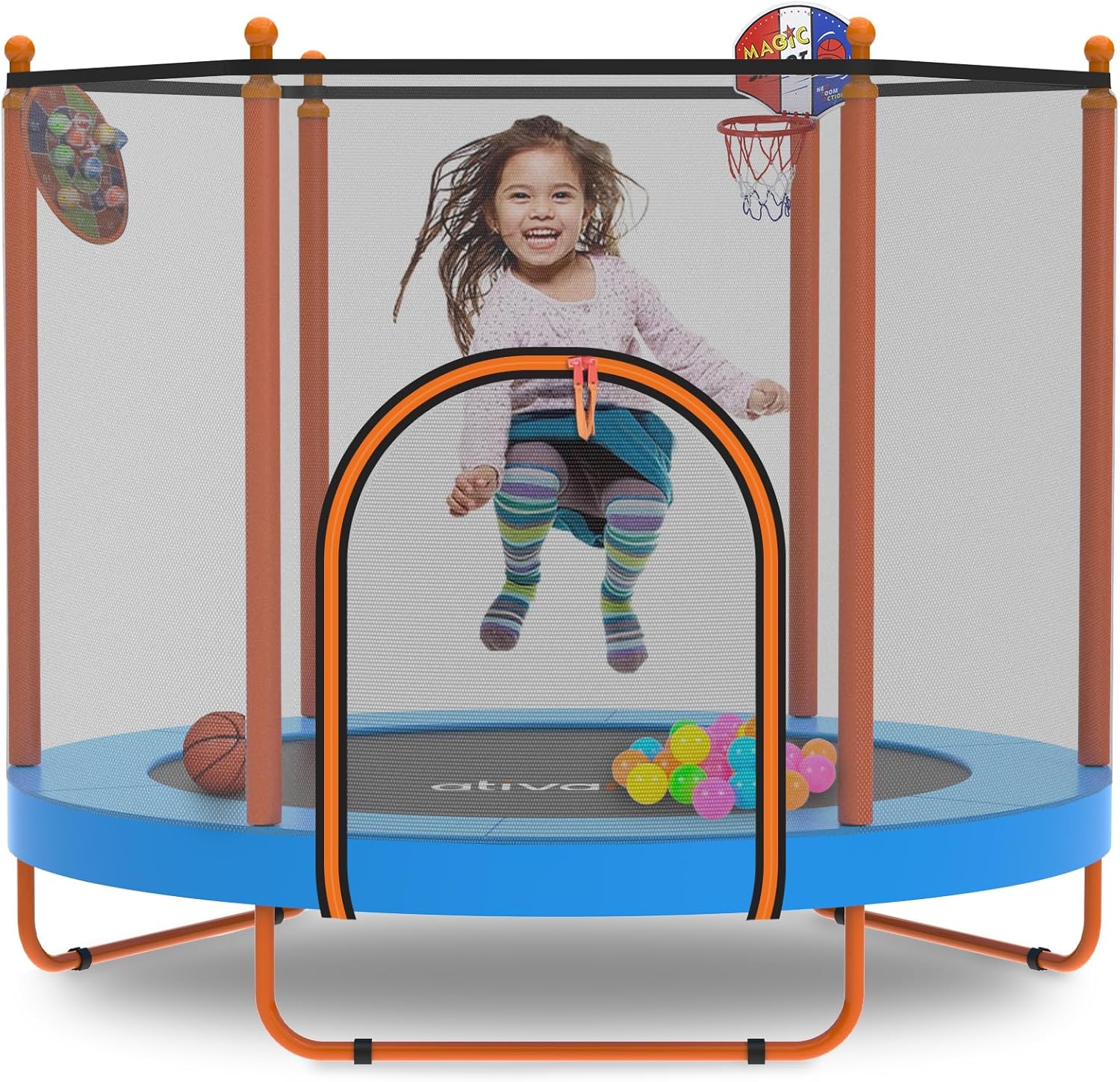 ATIVAFIT 60'' Rebounder Trampoline Indoor Outdoor for Kids Ages 1-8, 5FT Recreat...