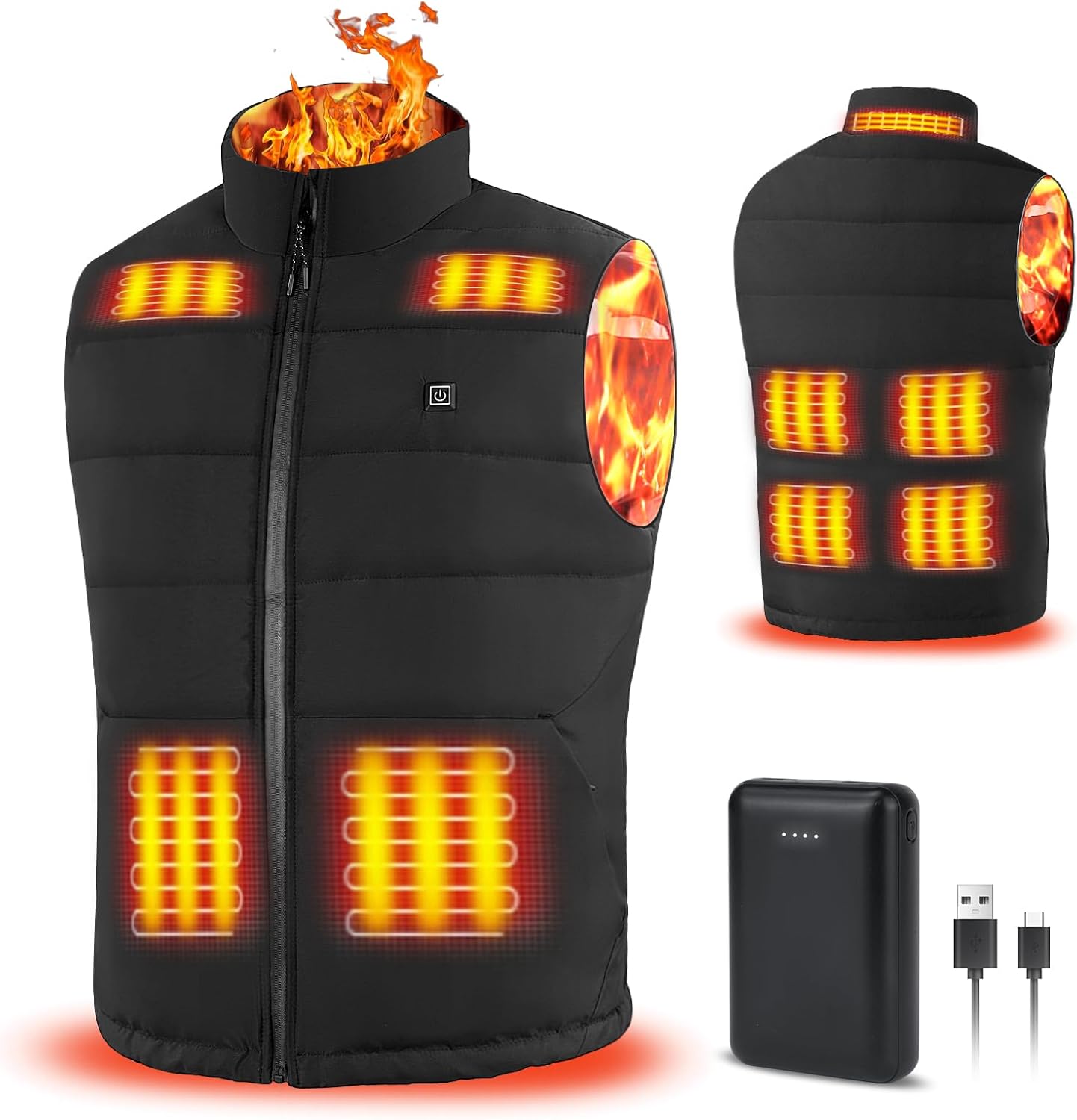 Rrtizan Heated Vest for Mens and Womens with Power Bank, Heated Gilet with 3 Tem...