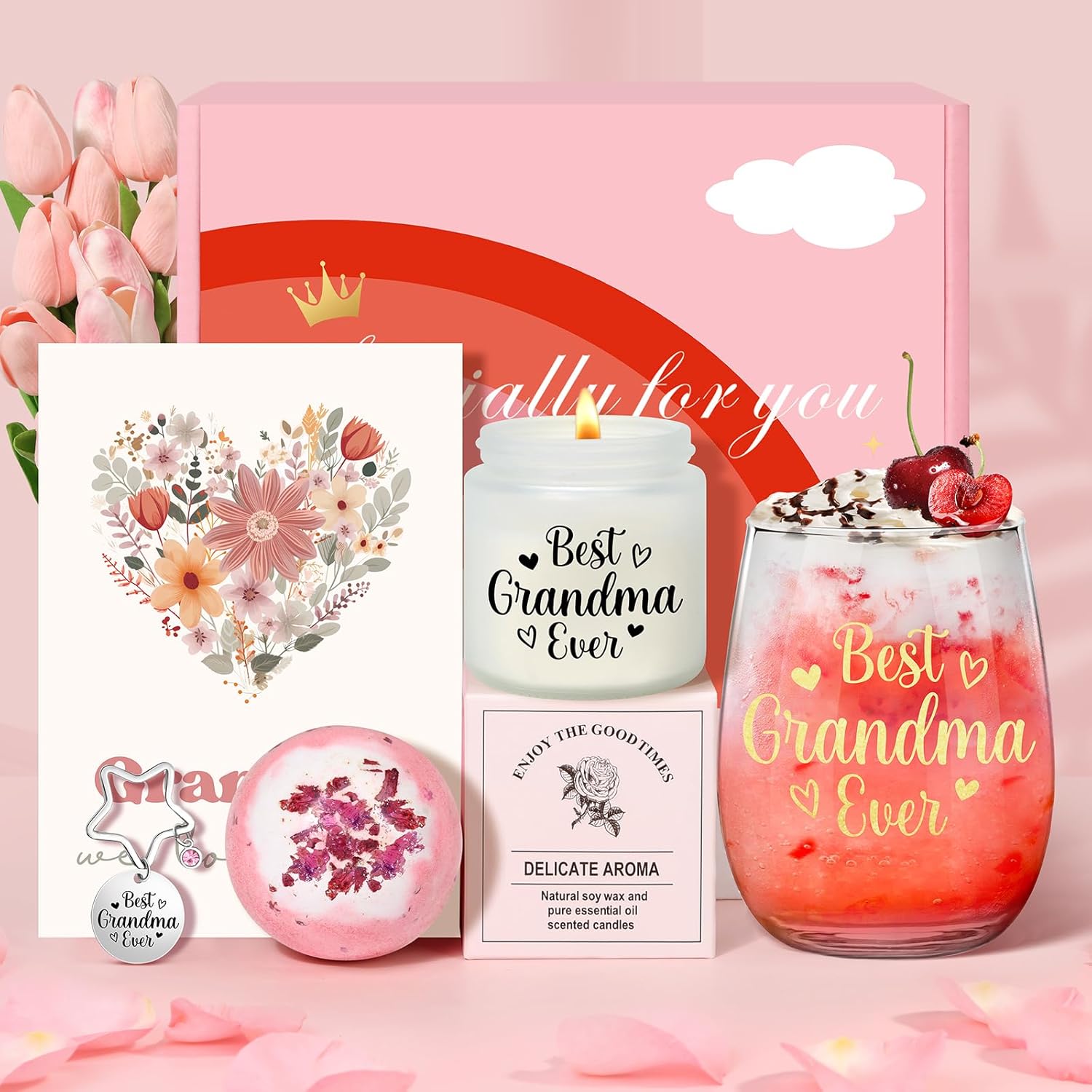 Gifts for Grandma Personalised Glass Grandma Birthday Gifts Christmas Gifts for...