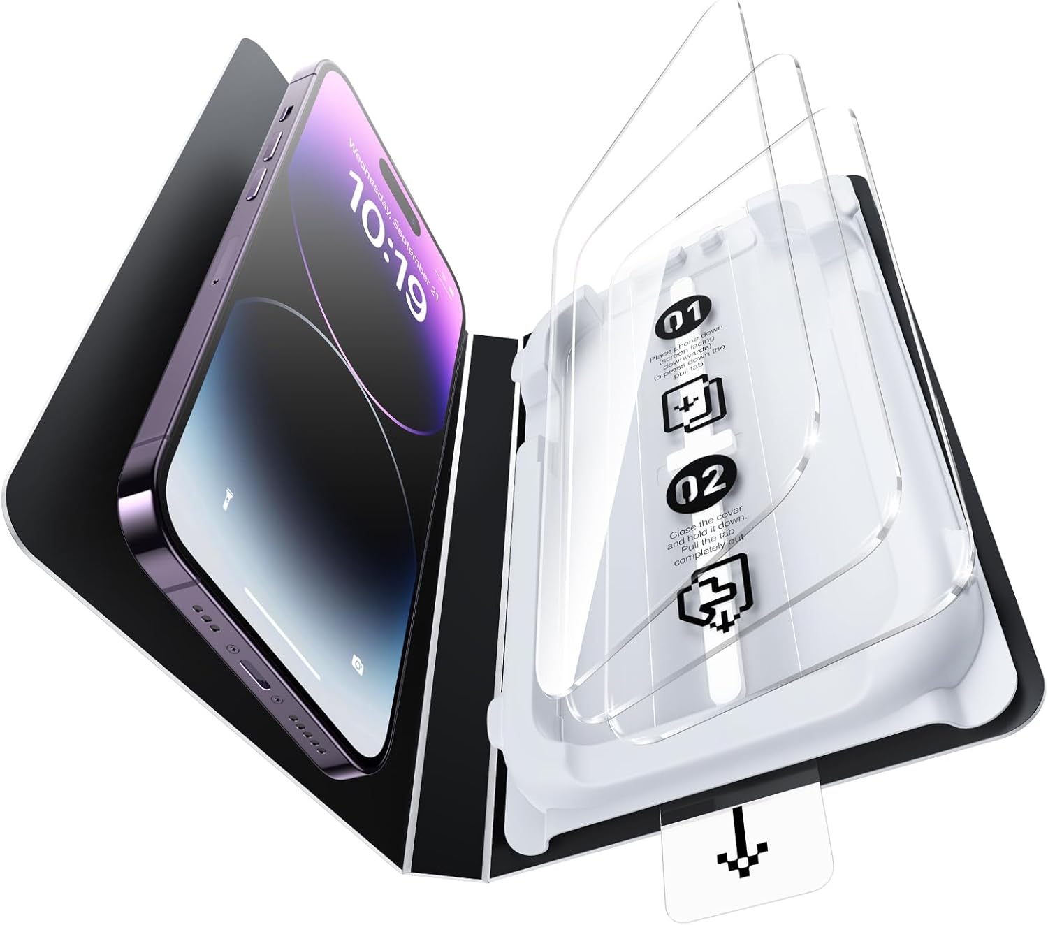 SMARTDEVIL 3 Pack Screen Protector for iPhone 14 Pro, Bubble-and-Dust-Free Box,...