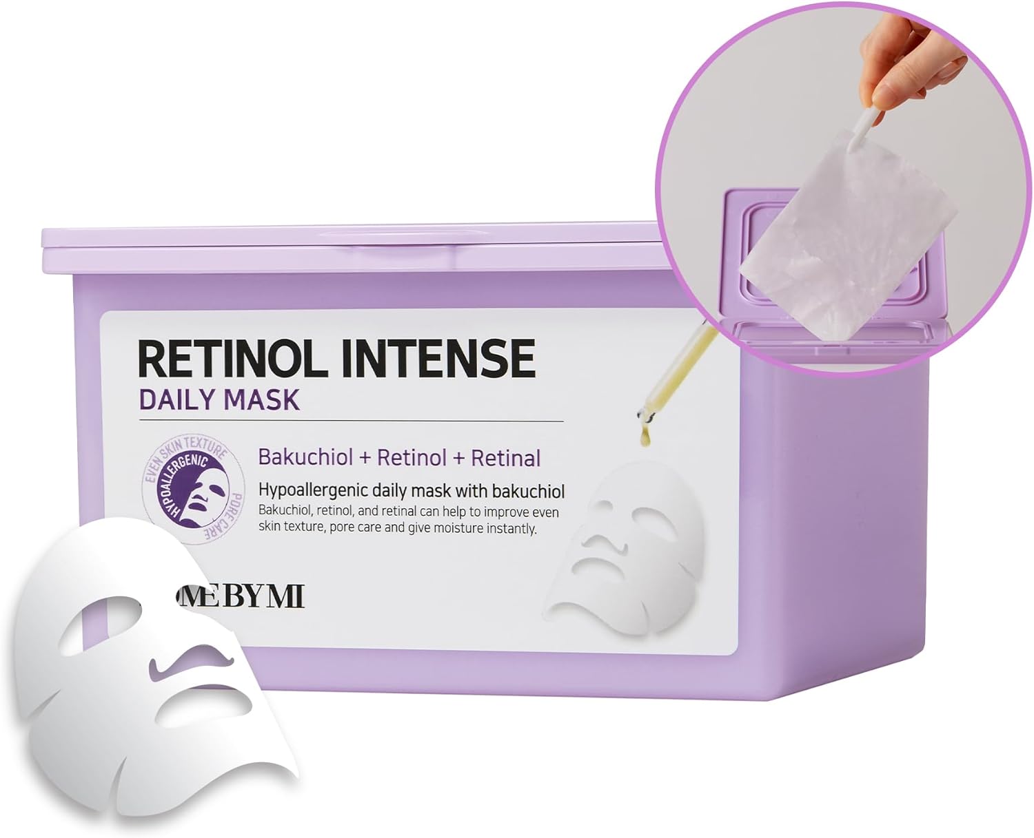 SOME BY MI Retinol Intense Daily Mask - 30 Sheets (11.8 Oz) - Bio Collagen Beaut...