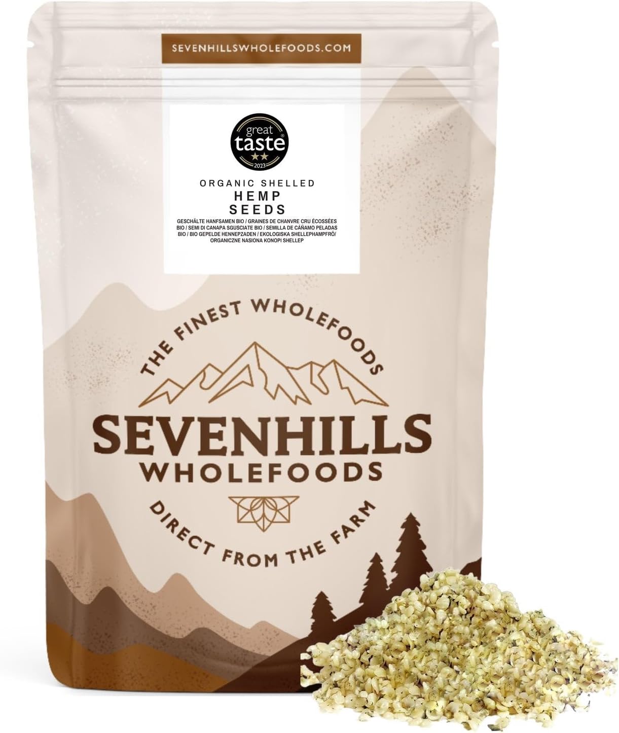 Sevenhills Wholefoods Organic Shelled Hemp Seeds 1.8kg