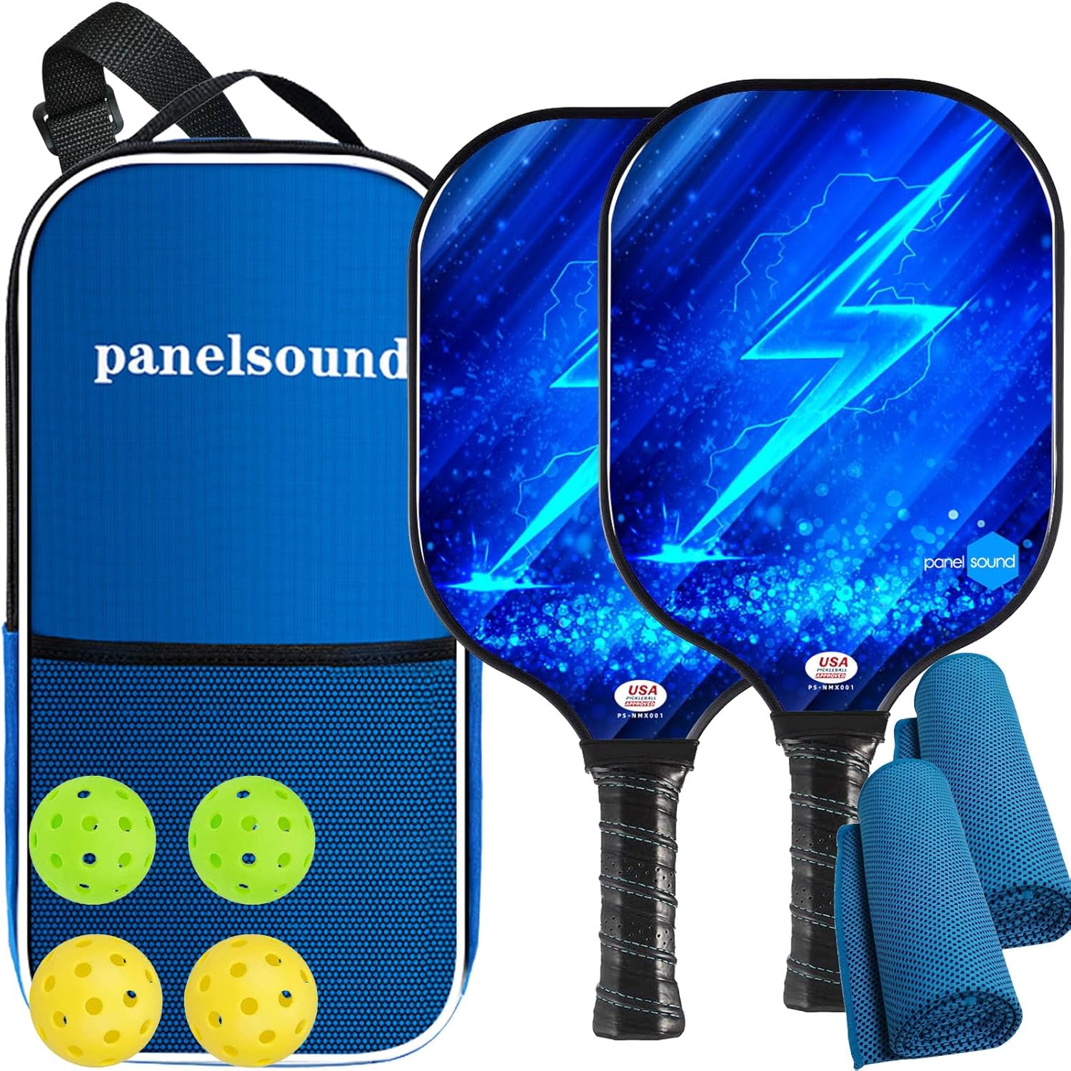 Pickleball Paddles Set of 2, Lightweight USAPA Approved Fiberglass Pickleball Se...