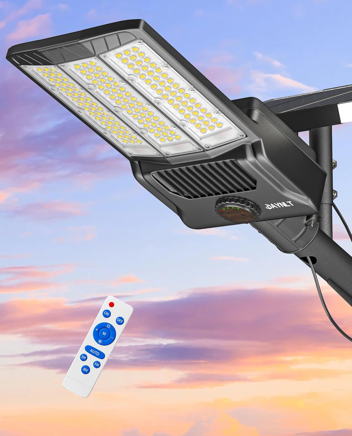 JAYNLT Y-6500W Solar Street Lights Outdoor, 650000LM 6500K High Powered Commerci...