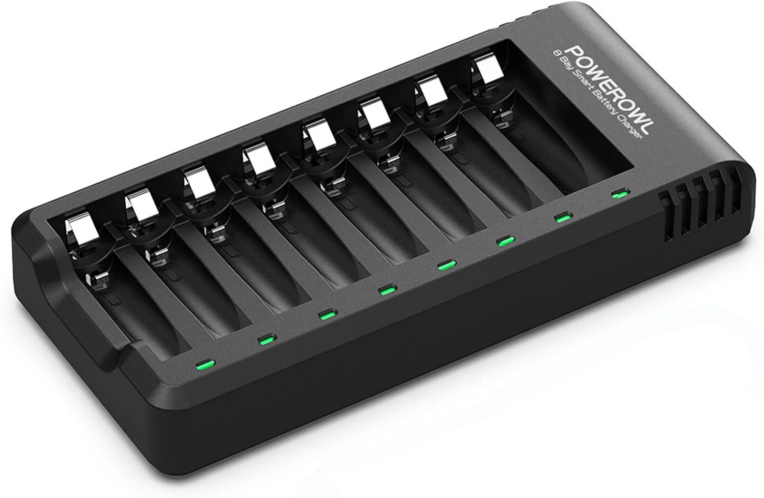 POWEROWL 8 Bay AA AAA Battery Charger, USB High-Speed Charging, Independent Slot...