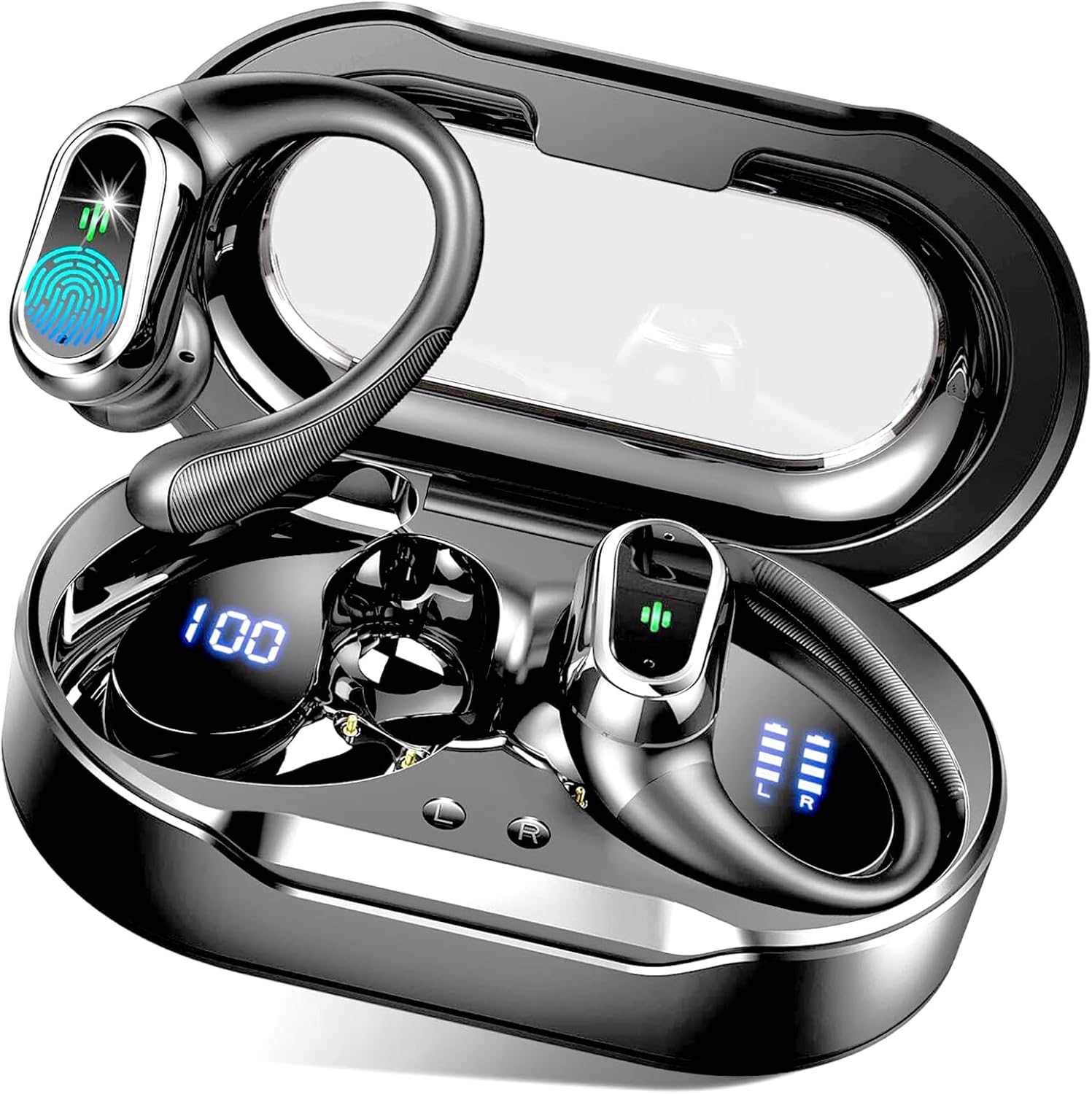 Wireless Earbuds, 2024 Bluetooth 5.4 Headphones Sport, Bluetooth Earbuds with EN...