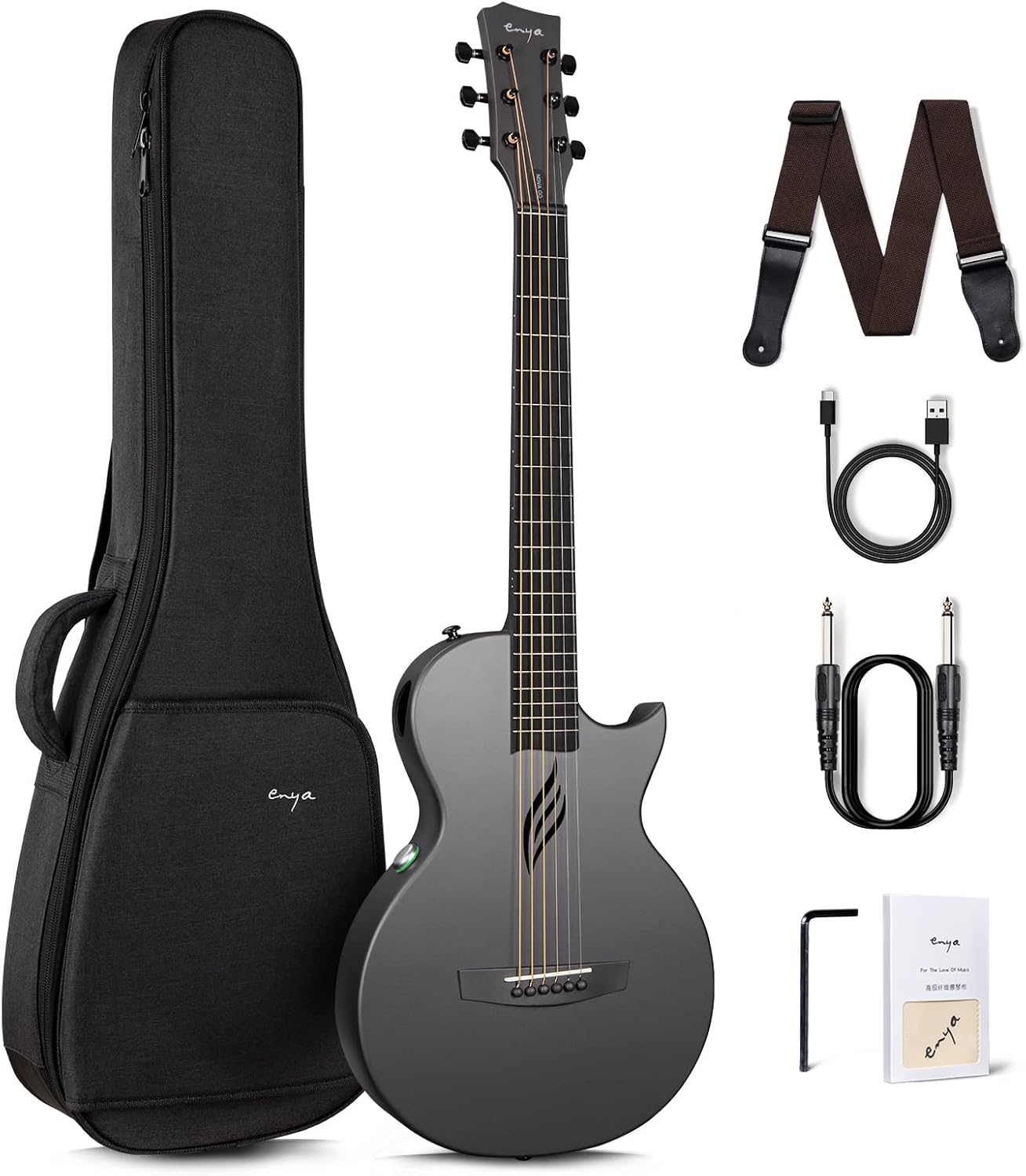 Enya NOVA Go SP1 Carbon Fiber Acoustic Electric Guitar with Smart AcousticPlus 3...
