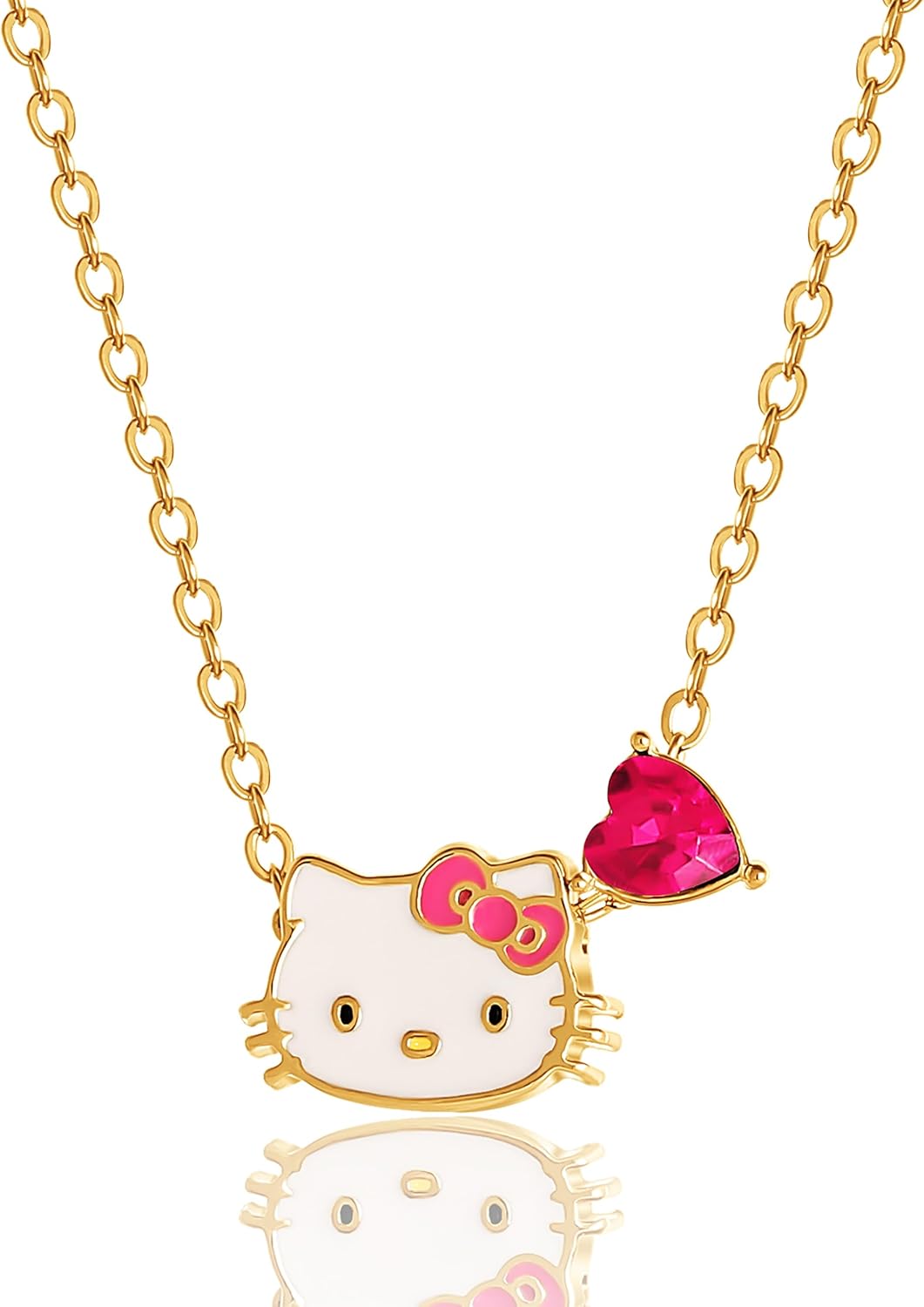 Hello Kitty Sanrio Gifts Birthstone Necklace 18", 18kt Gold Flash-Plated Necklac...