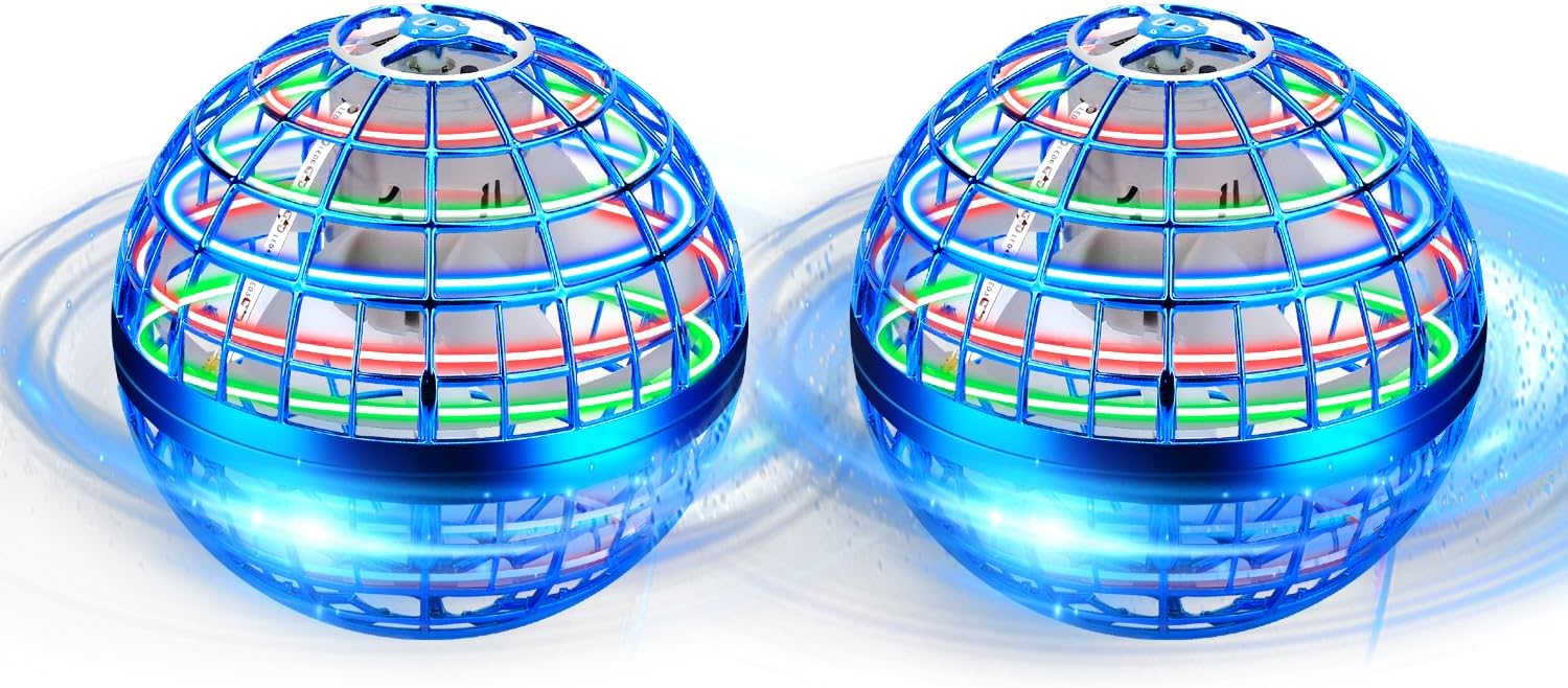 Flying Orb Ball 2 Pack,Cosmic Globe Boomerang Ball with LED Lights,Hover Fly Orb...