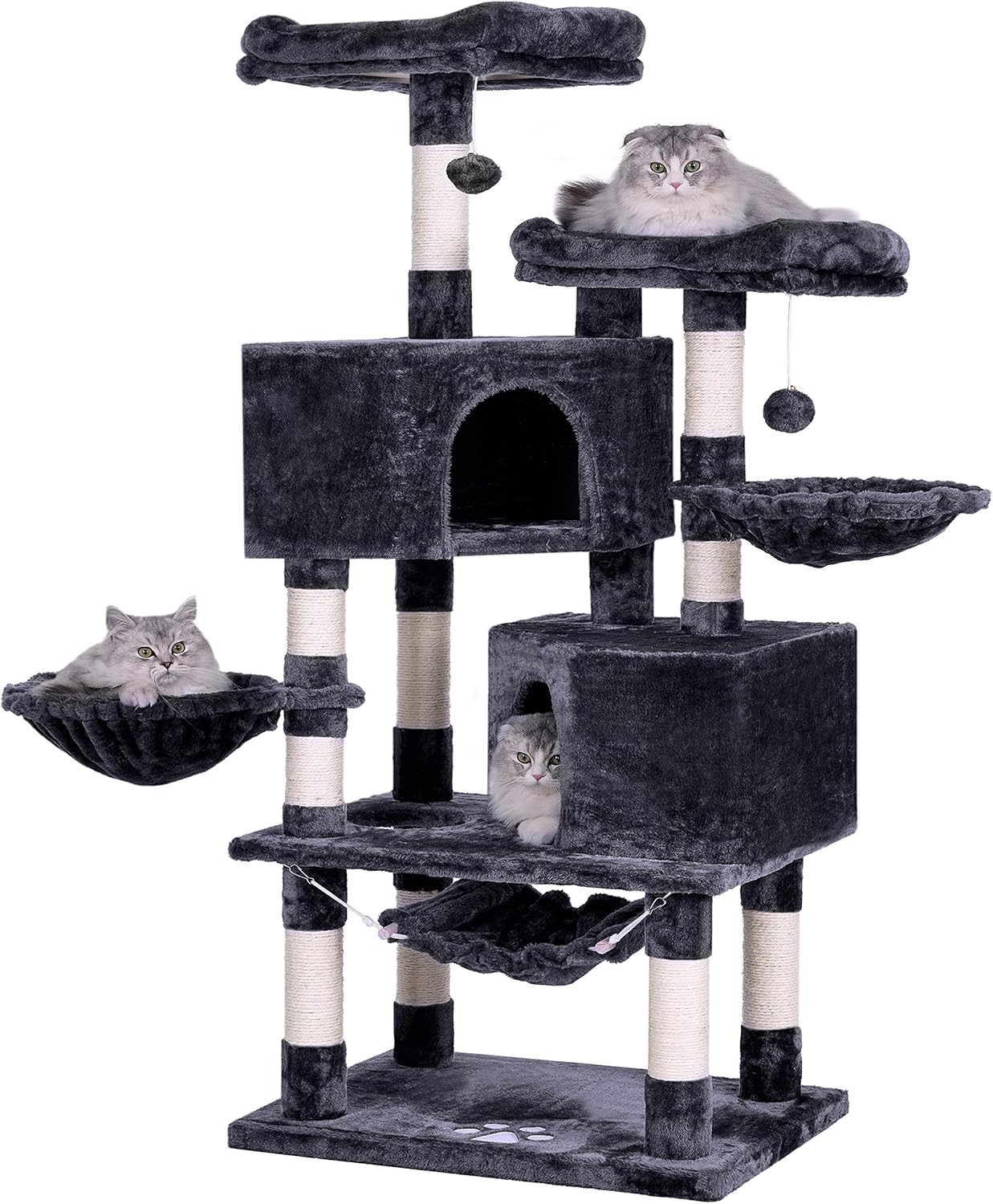 BEWISHOME Multi-Level Cat Tree Tower for Indoor Cats with Sisal Scratching Posts...