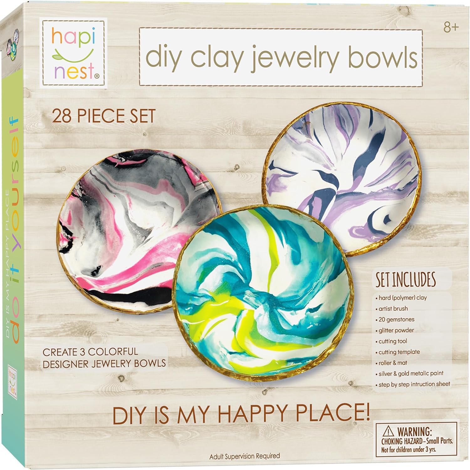 Hapinest Make Your Own Clay Jewelry Dish Craft Kit for Girls, Clay Art Kit, Clay...