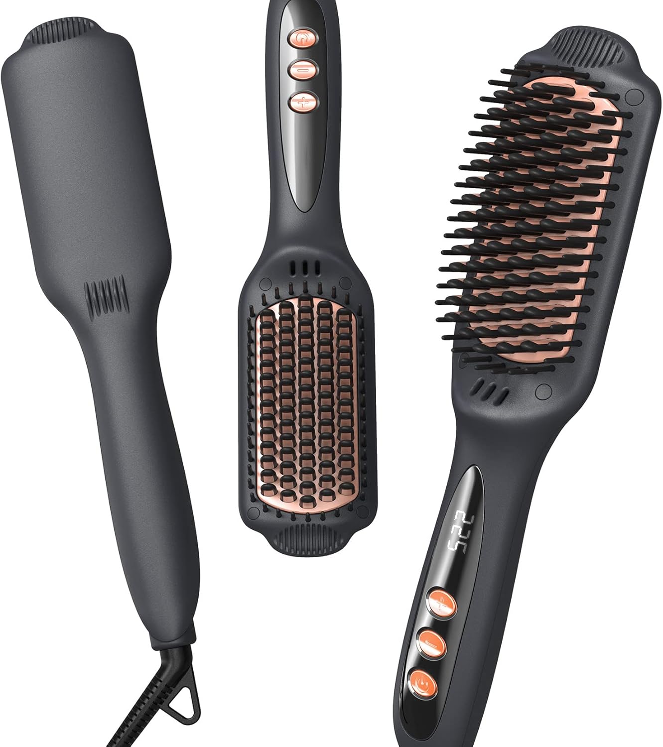LANDOT Hair Straightener Brush Heated Straightening Brush: Negative Ion Ceramic...