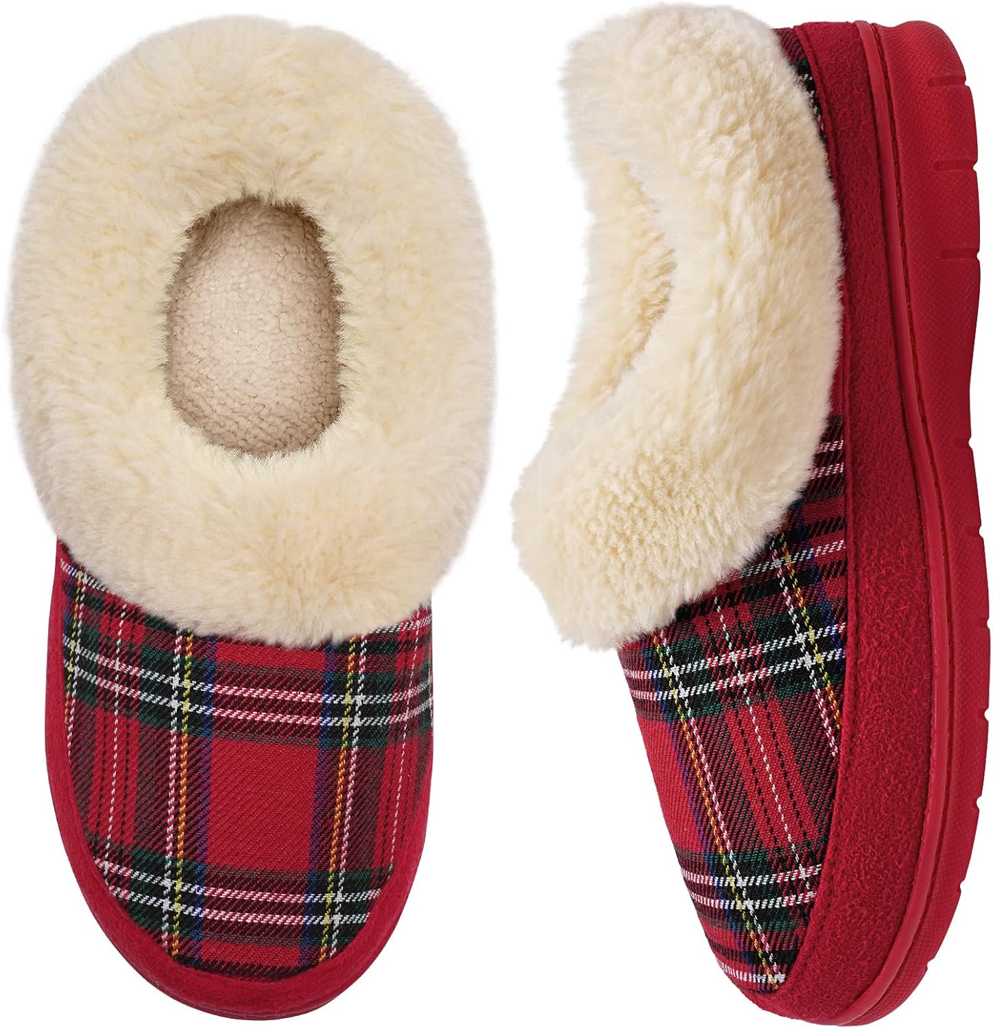 Slippers Women Fluffy Slippers Ladies Memory Foam Slippers Winter Warm Closed-ba...
