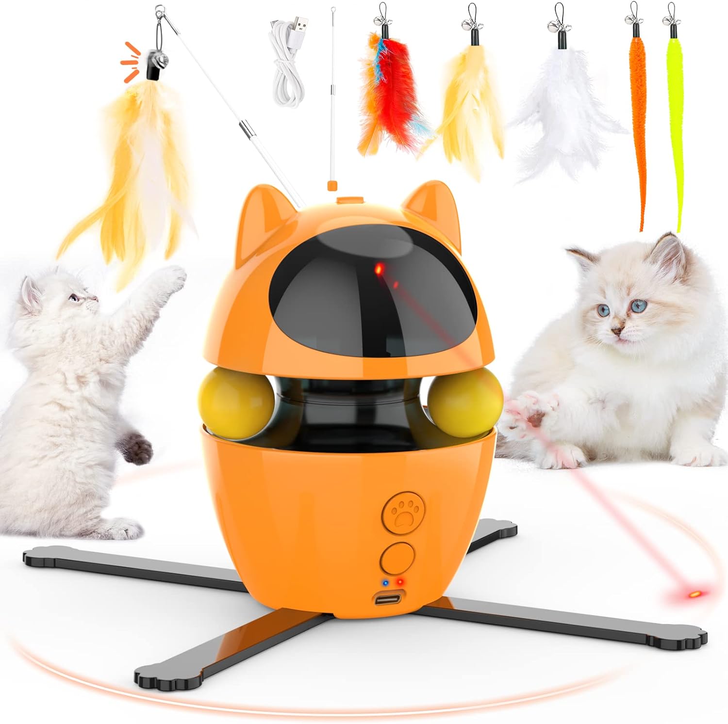 Dreamon 3 in 1 Interactive Cat Toys for Indoor Cats Adult - Upgrade USB Recharge...