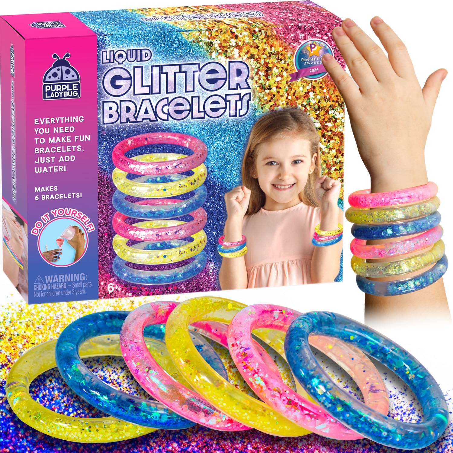 PURPLE LADYBUG Kids Bracelet Making Kit - Unique Girls Birthday Presents & Craft...