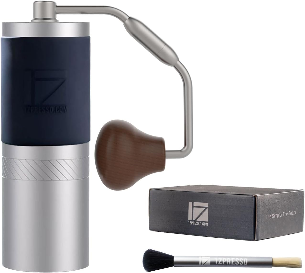 1Zpresso J Manual Coffee Grinder Silver Capacity 35g with Assembly Stainless Ste...