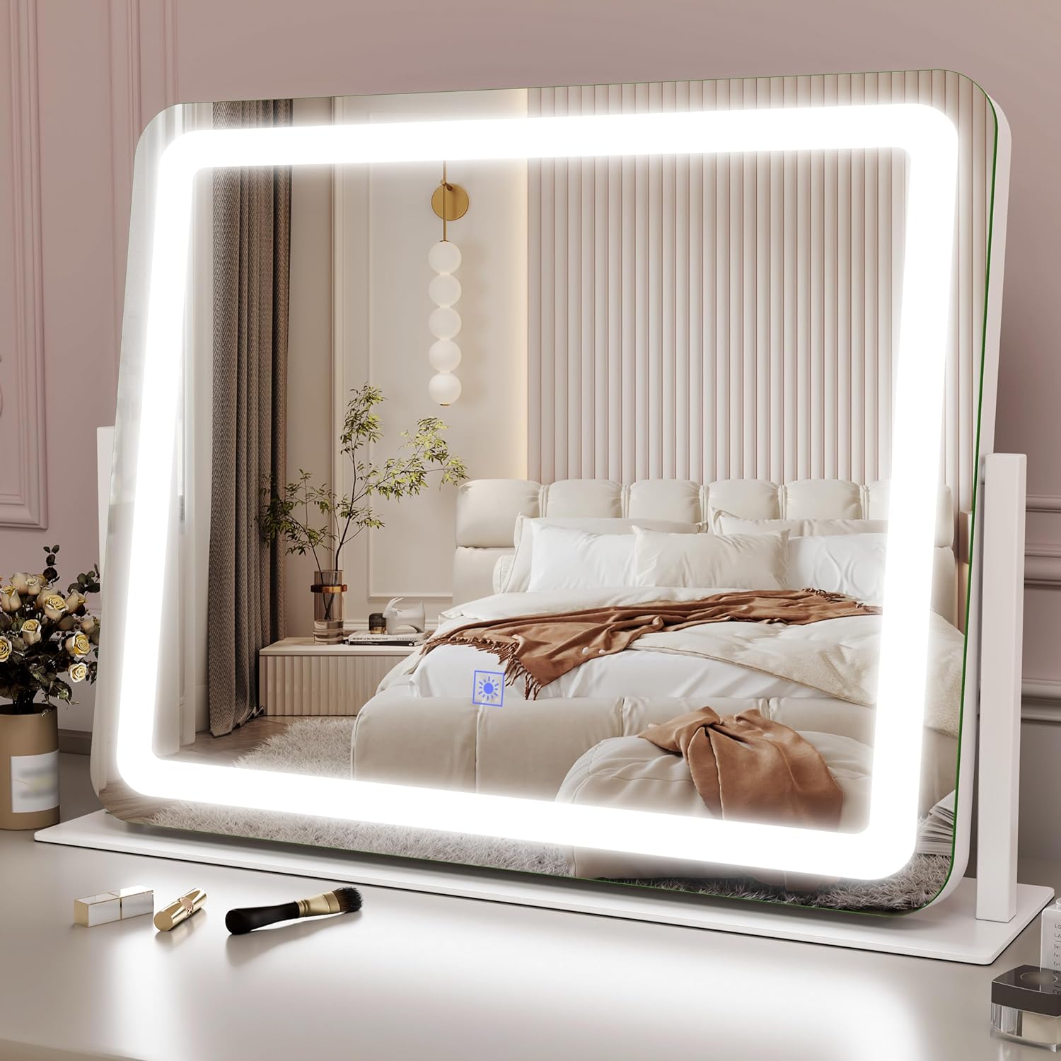 Vanity Mirror Makeup Mirror with Lights, Large Lighted Vanity Mirror, Light Up M...