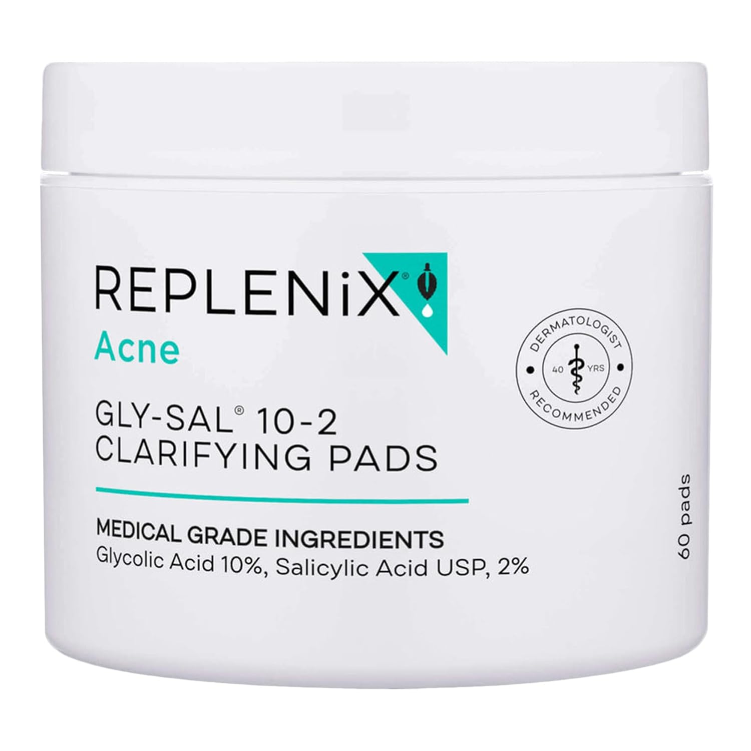 Replenix Gly-Sal Clarifying Acne Pads, Oil Free Medical-Grade Exfoliating Cleans...