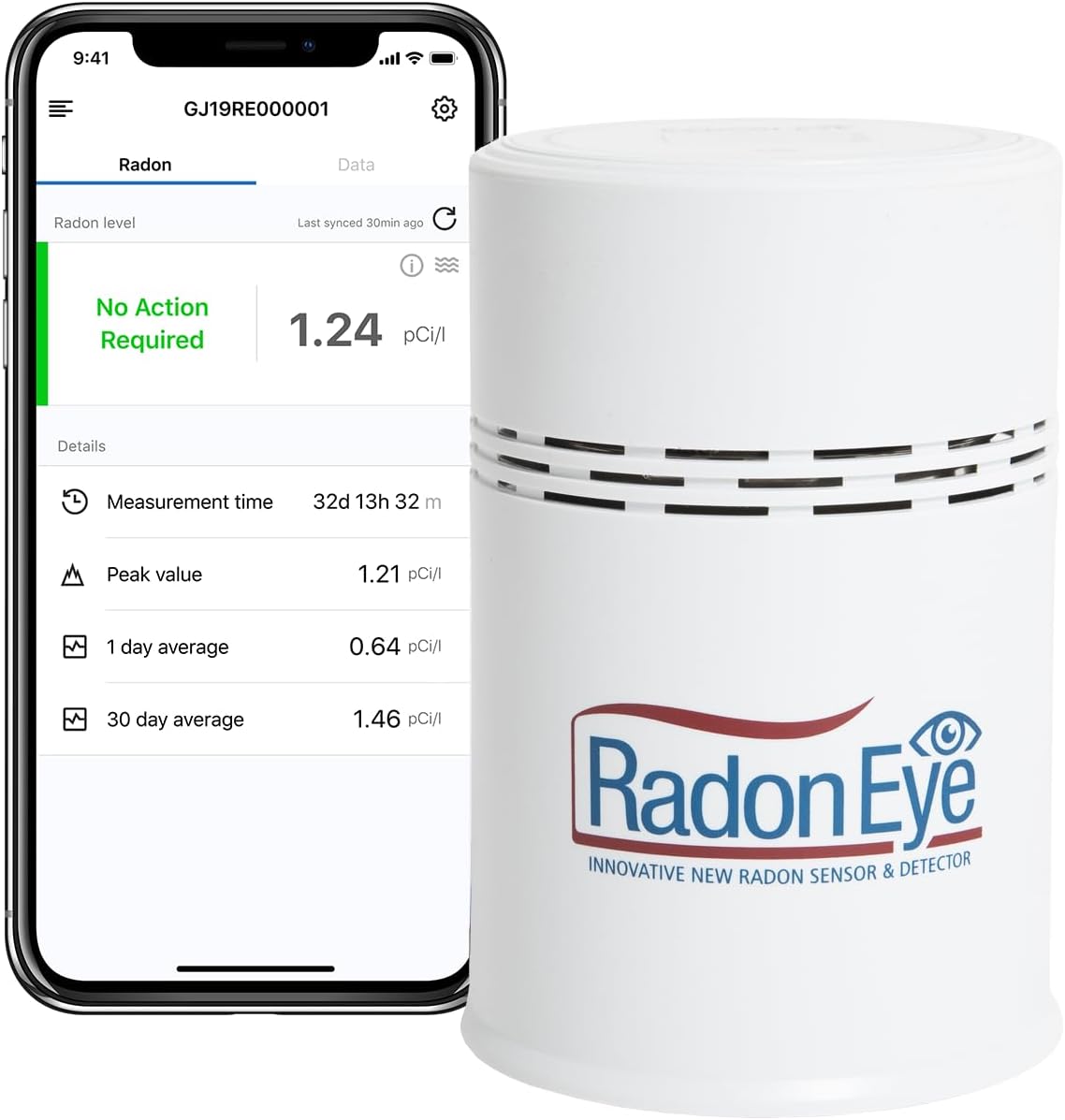 Ecosense RD200 RadonEye, Home Radon Detector, Fast Capture of Fluctuating Levels...