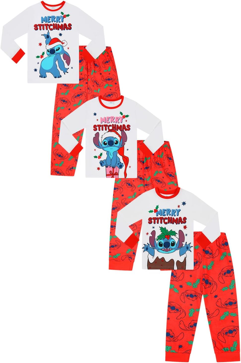 Disney Lilo and Stitch Merry Stitchmas Matching Family Pyjamas Xmas Mens Womens...