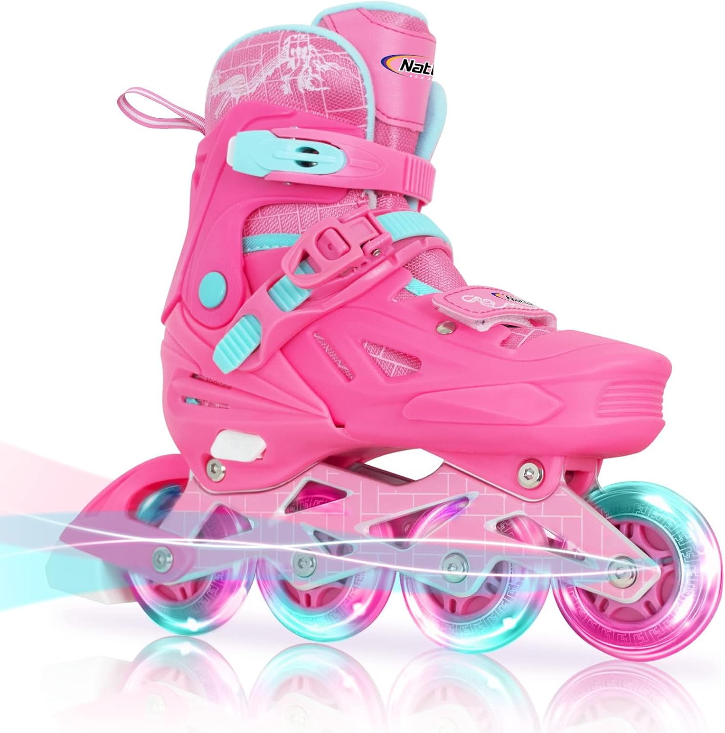 Nattork Inline Skates for Girls and Boys Kids, 4 Sizes Adjustable Inline Skates...